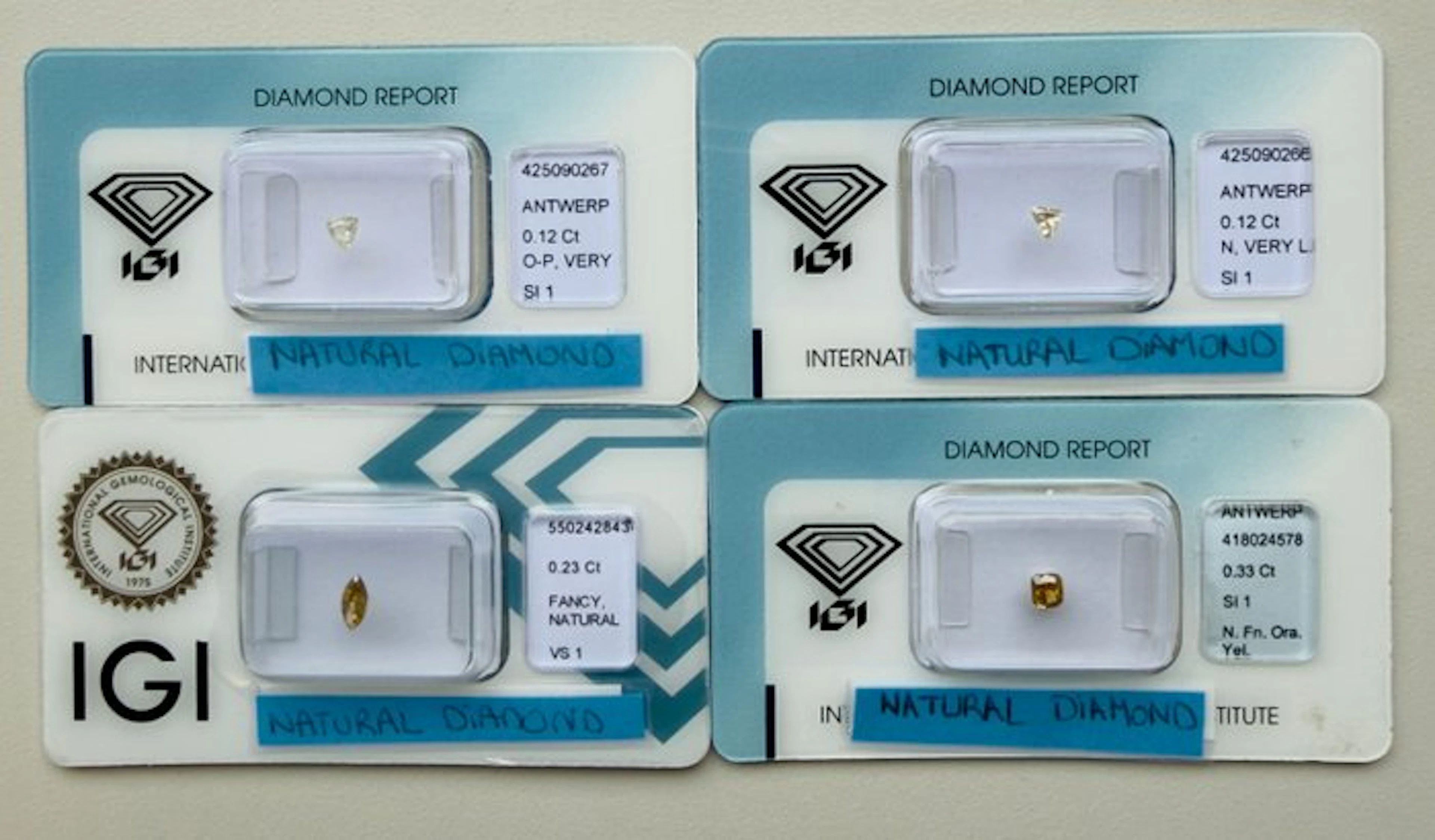 4 pcs Diamond (Natural) - 0.80 ct - VS1