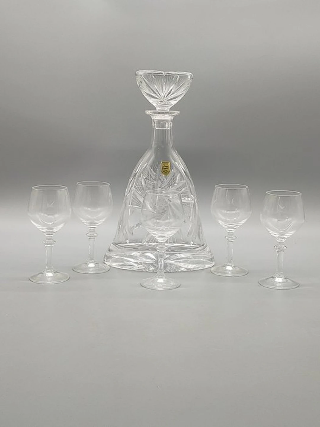 Kristall Lead Set – Karaffe mit 5 Gläsern Bleikristall - Jar - Crystal