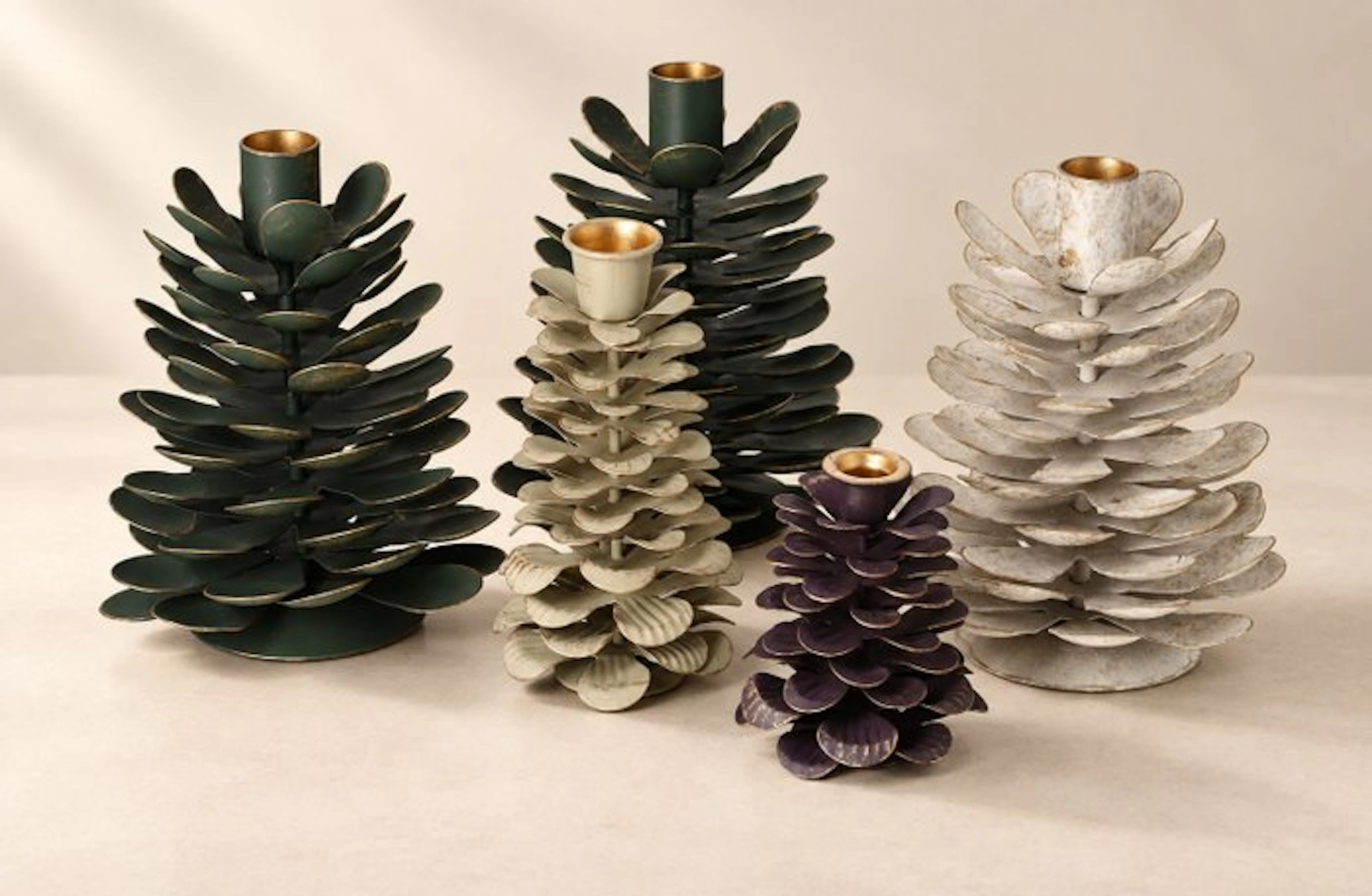 Candlestick - Metal, Iron - Set of candle holders (5)