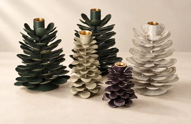 Candlestick - Metal, Iron - Set of candle holders (5)