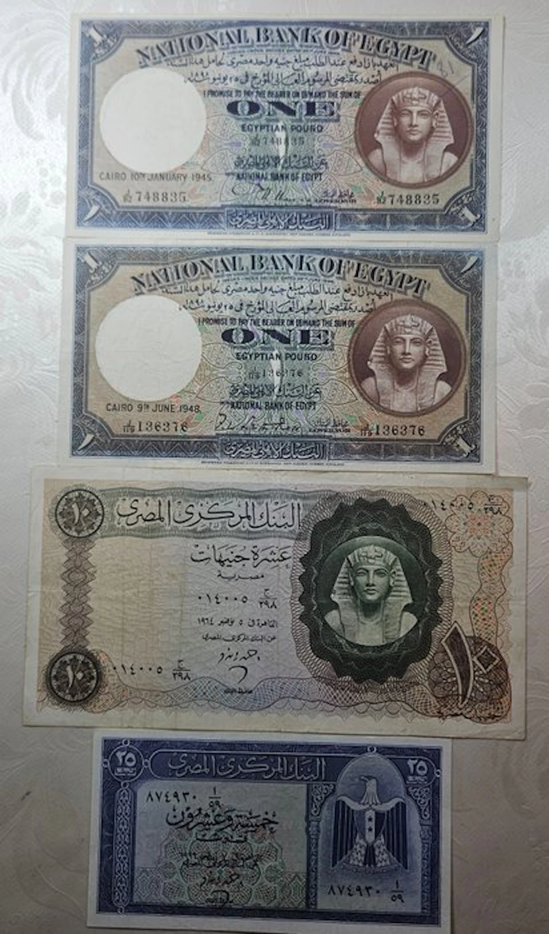 Egypt. - 4 banknotes - 1945/1966 (No reserve price)