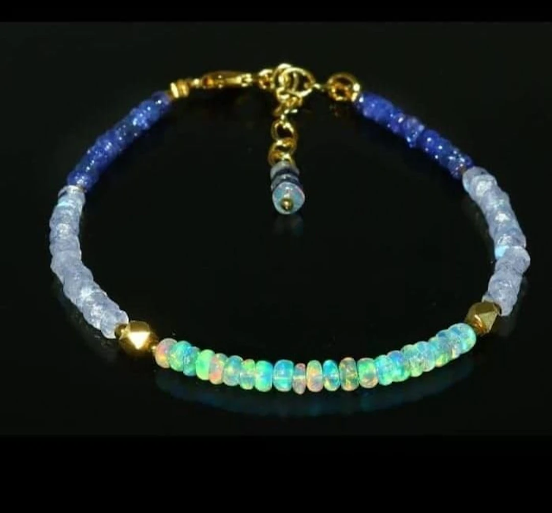 OPAL-TANZANITE-MOONSTONE-16.65 CARATS-SILVER 925- 6.3 g
