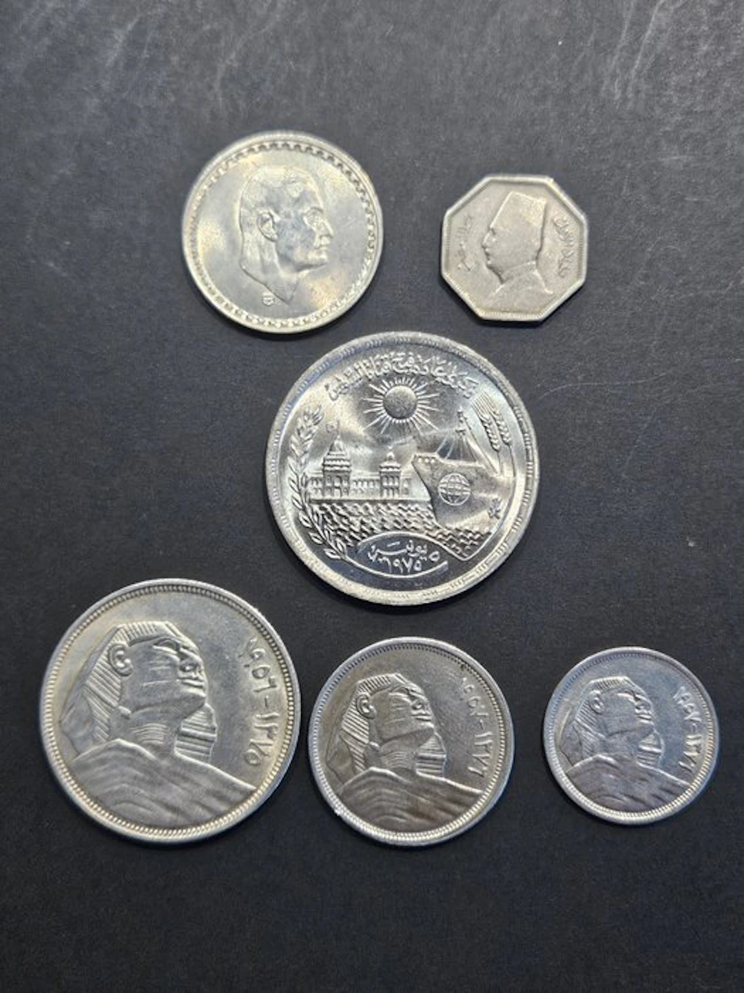 Egypt. 1933/1976 Lot 6x Silbermünzen (No reserve price)