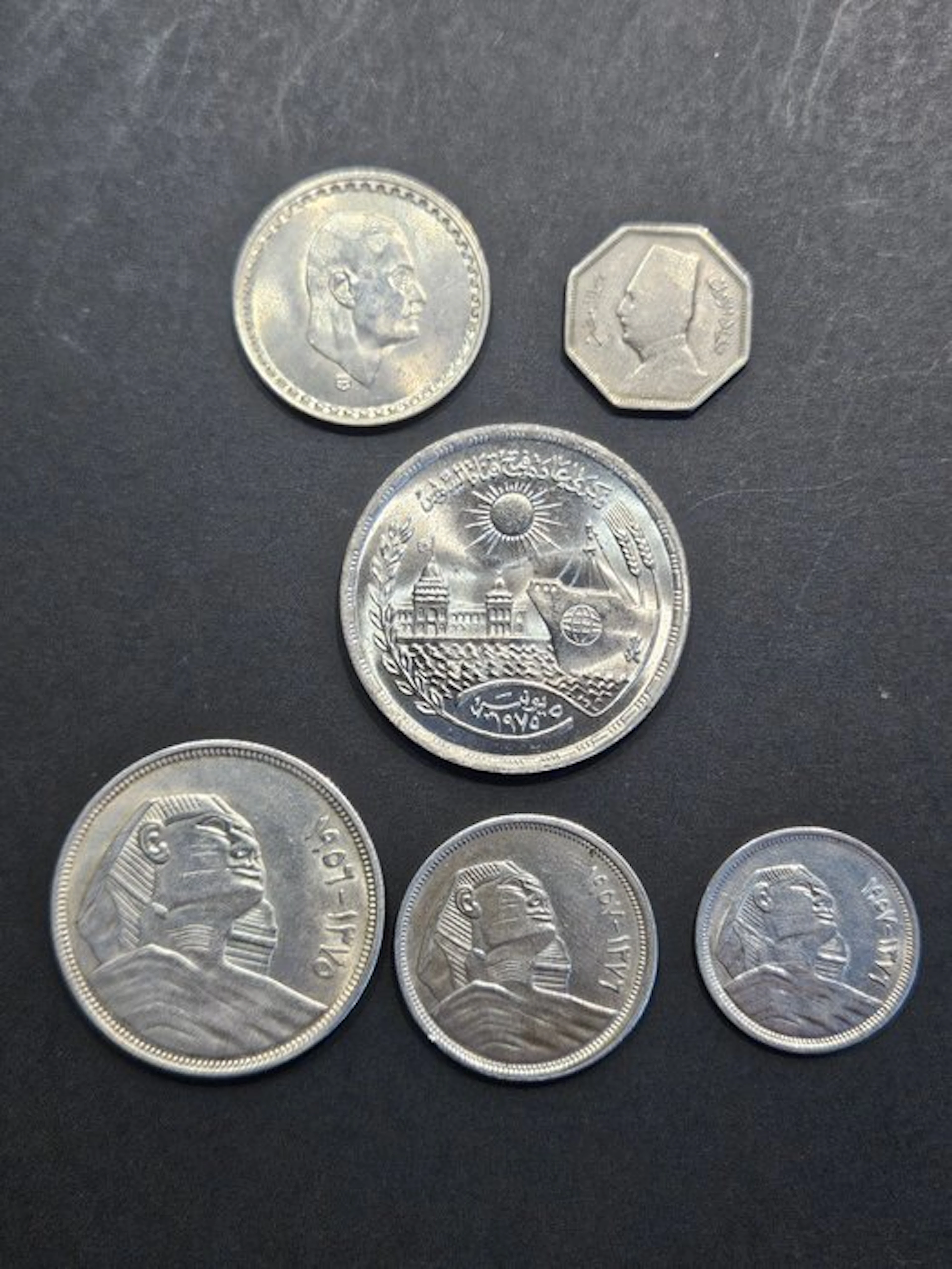 Egypt. 1933/1976 Lot 6x Silbermünzen (No reserve price)