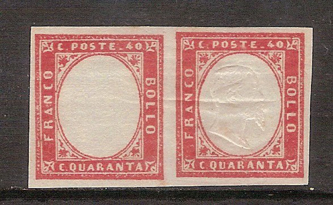 Italian Ancient States - Sardinia 1862 - 40c carmine pink