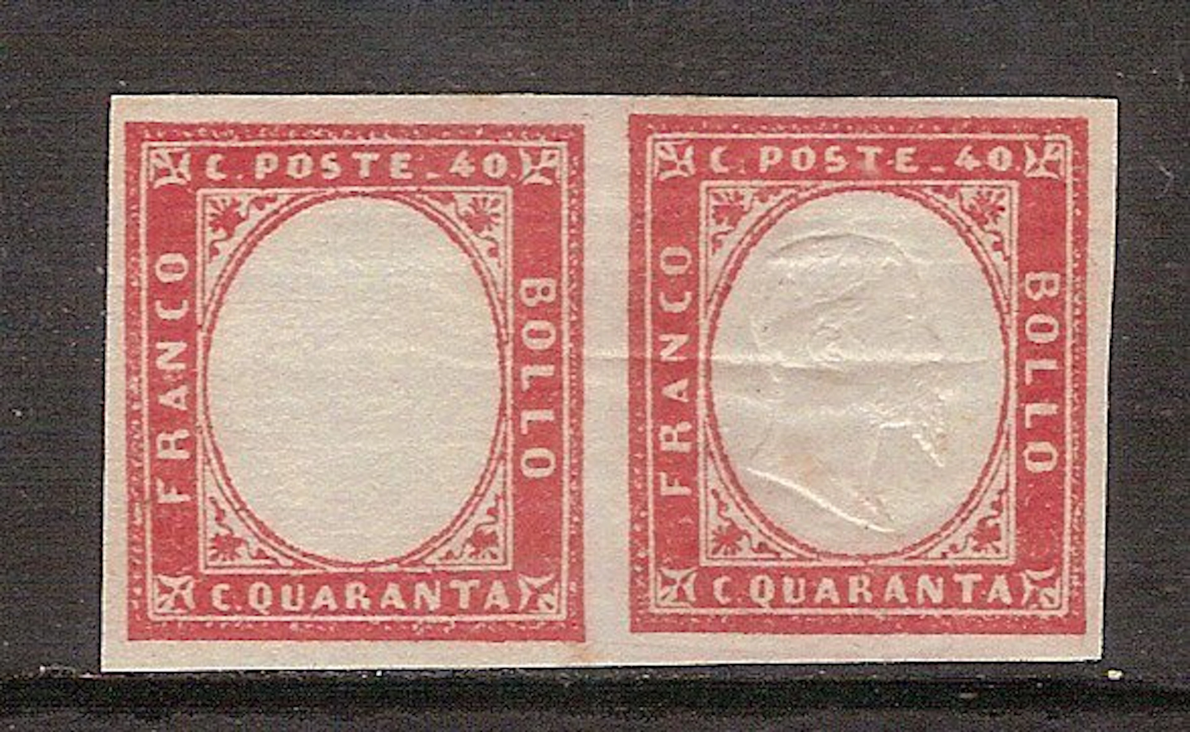 Italian Ancient States - Sardinia 1862 - 40c carmine pink