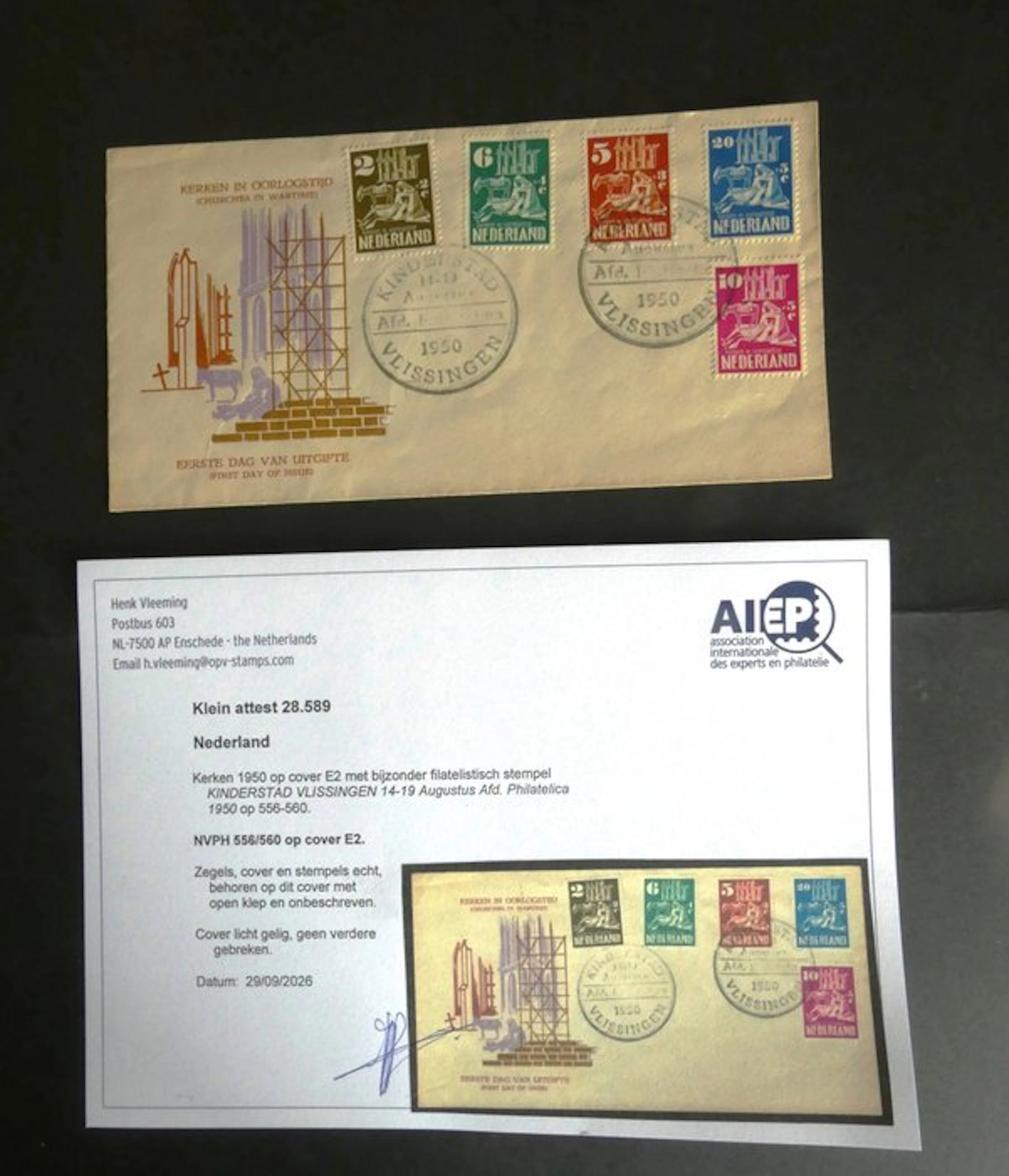 Netherlands 1950 - Special cover: Churches in wartime, undescribed - NVPH E2