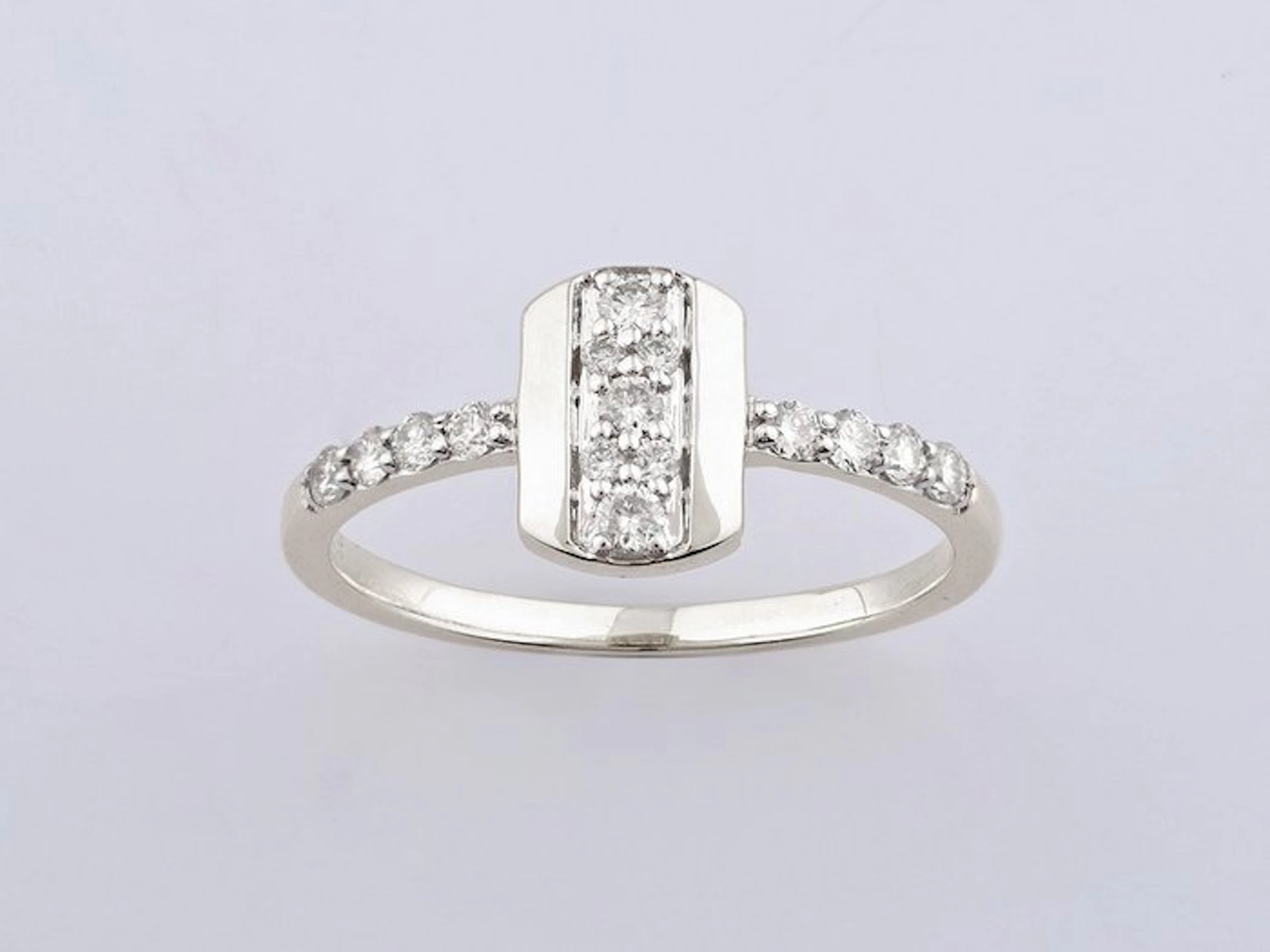Ring - 14 kt. White gold - 0.27ct. tw. Diamond (Natural)