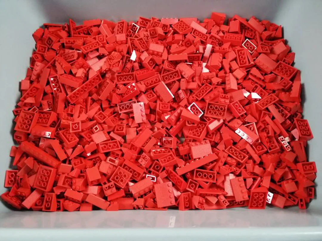 LEGO - geen serie - Partij van 1000 rode dakdelen - 1990-2000