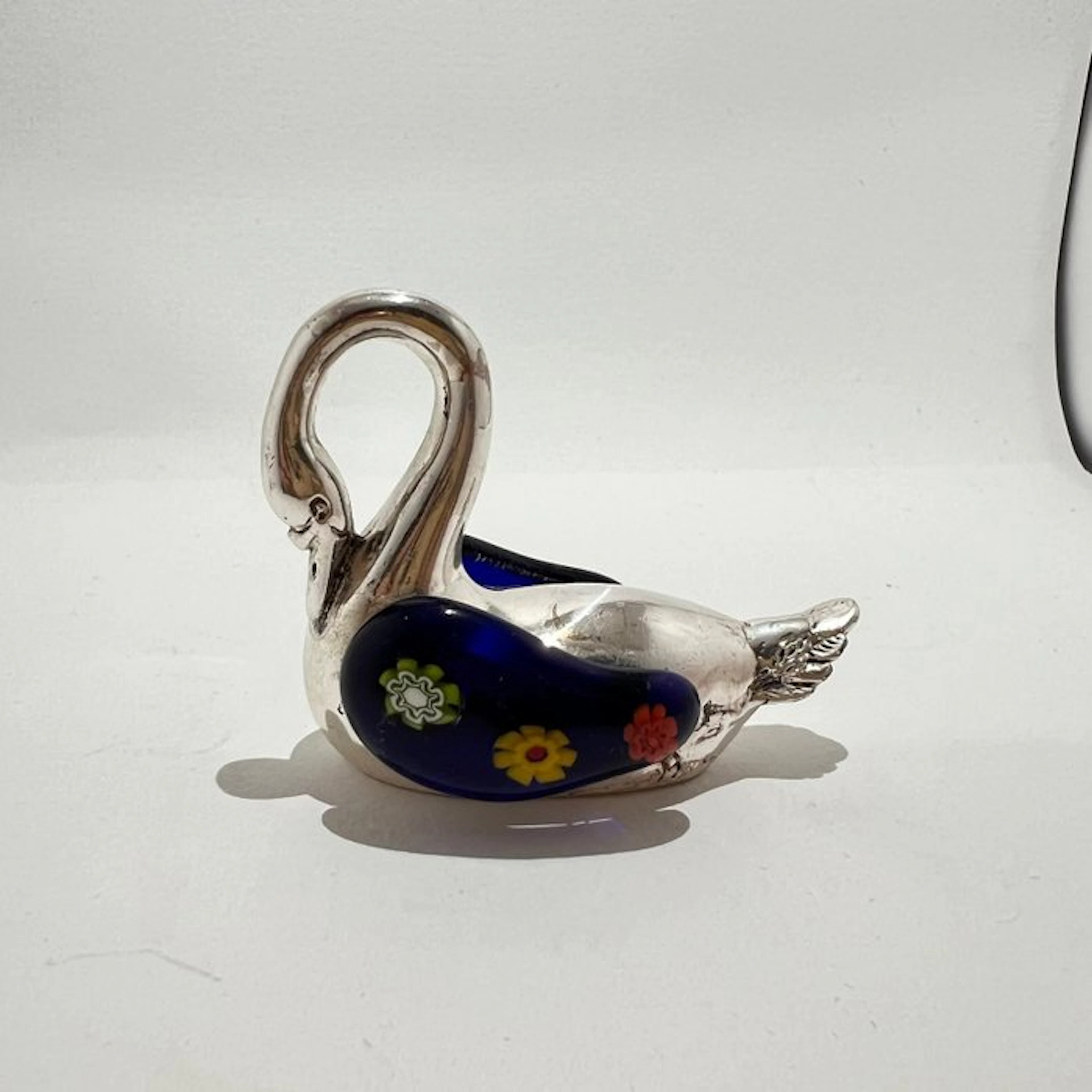 Sculpture, Cigno Murano - 5 cm - Silverplated