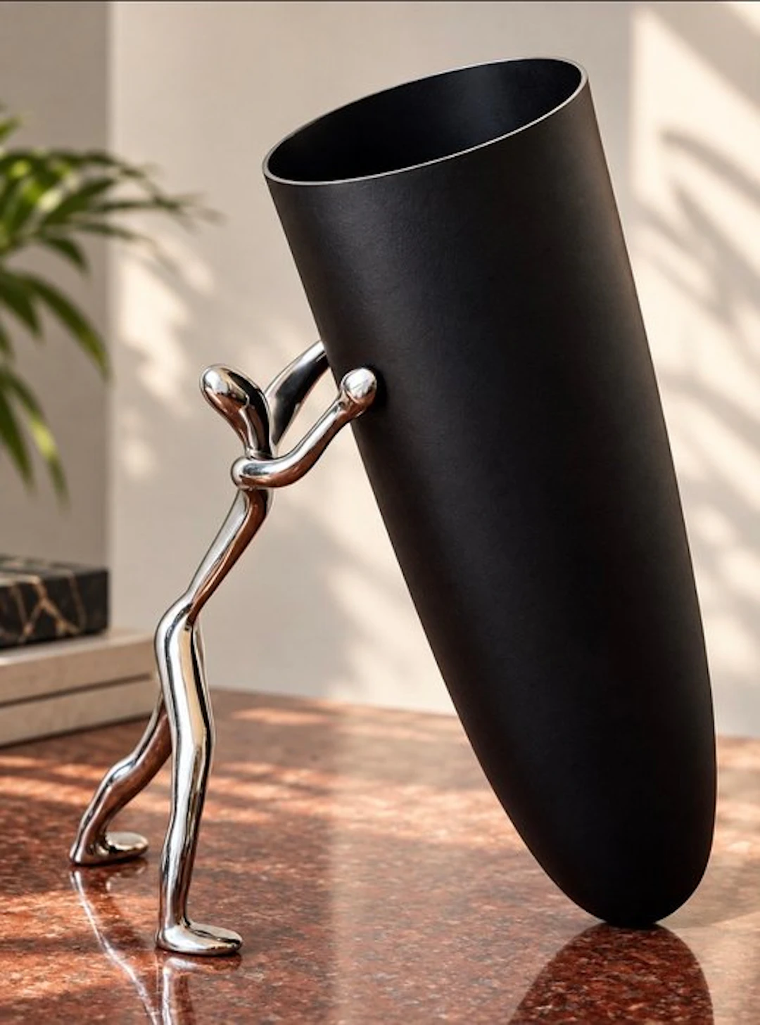 Mukul Goyal - Vase - black aliminium - ID Vase”, from his Sapien