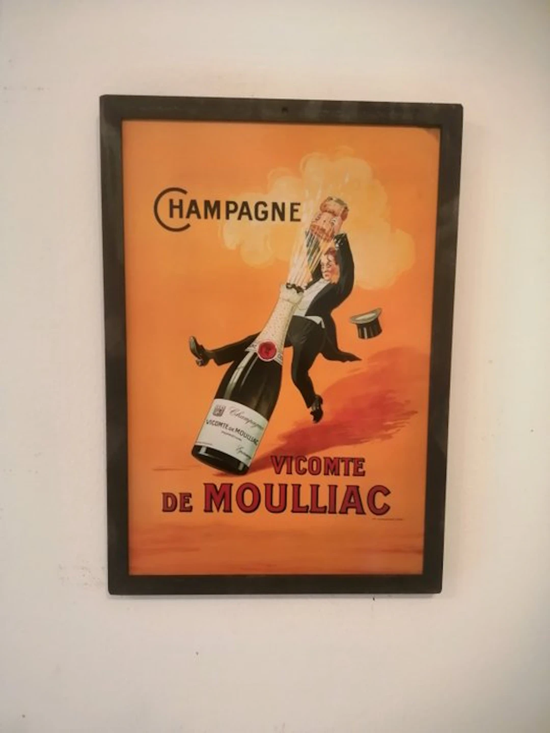 Champagne Vicomte de Moulliac - Advertising sign - Paper, Metal