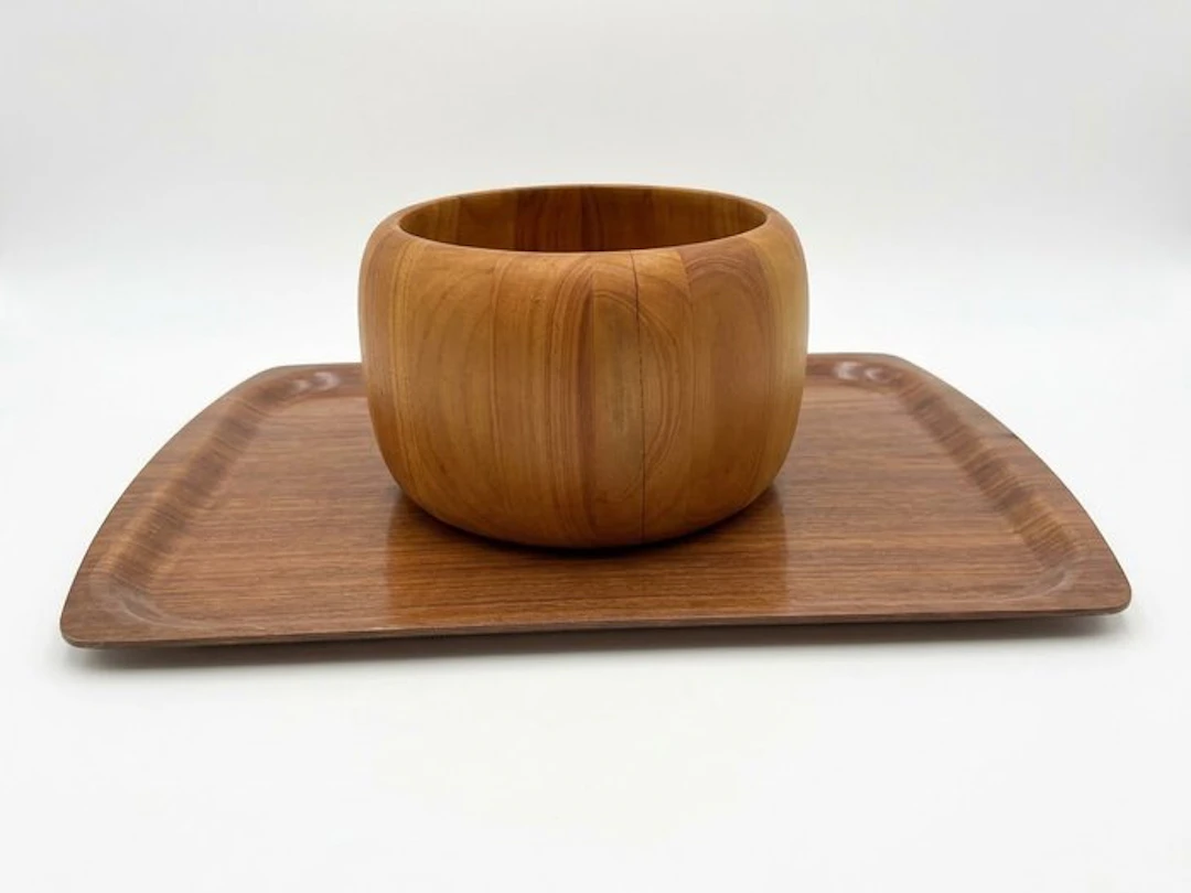 Tray - Teak - Danish bowl and tray