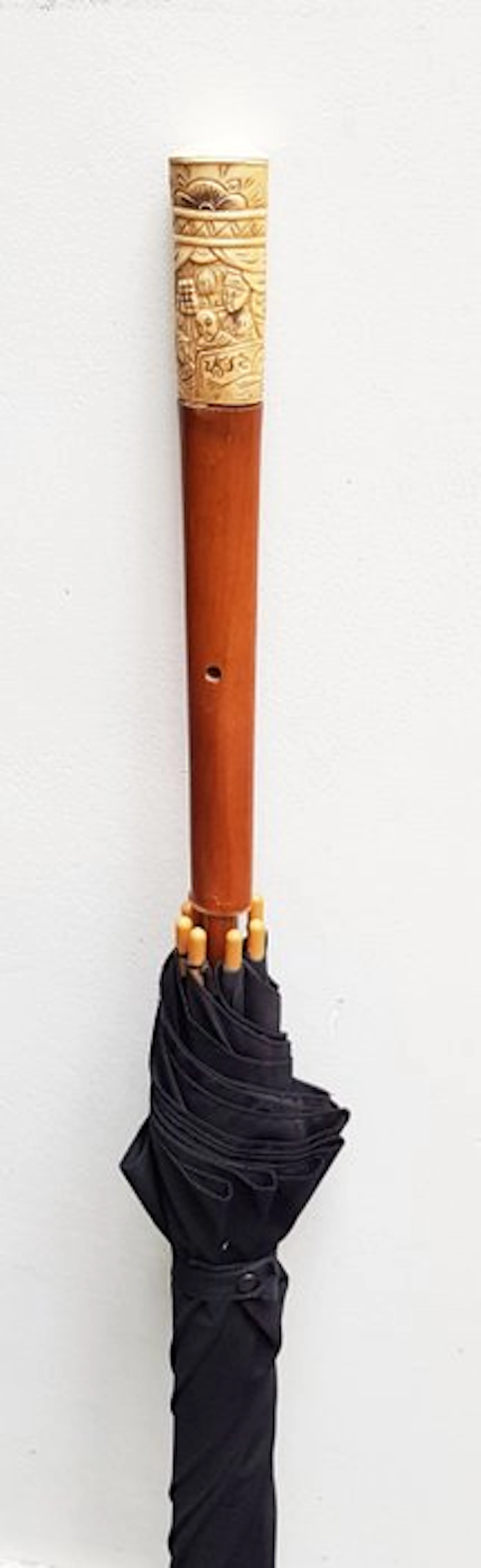 Walking stick - Wood and ivorine (plastic) - Art Deco umbrella