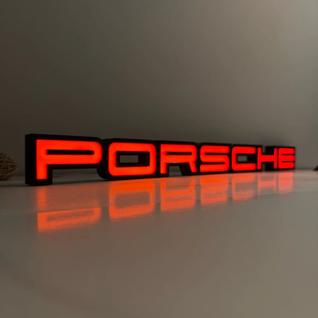 Sign - Porsche - Enseigne lumineuse LED PORSCHE