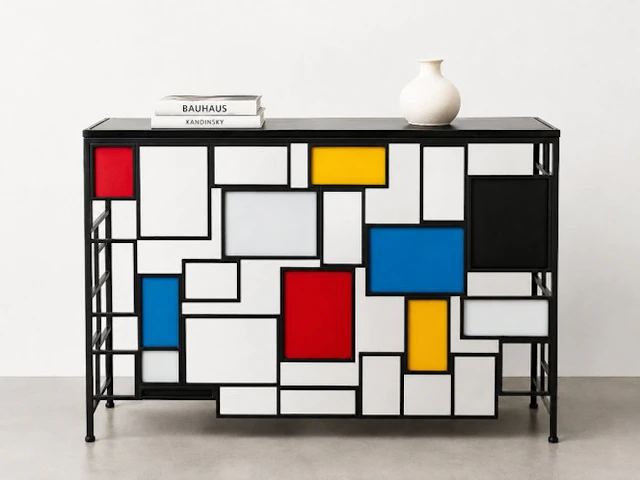 Sideboard - Metal - Mondrian-style design