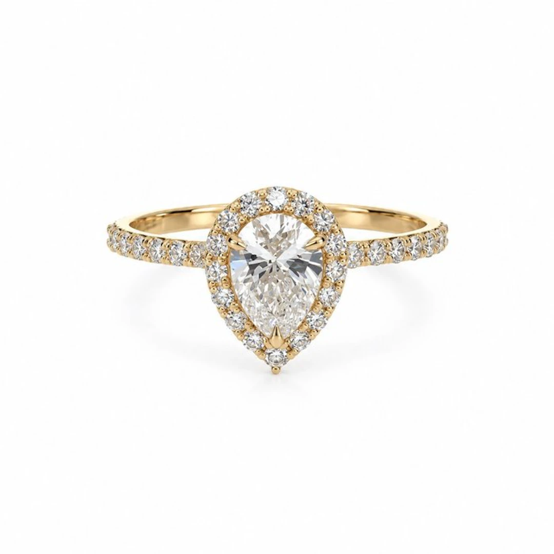 No reserve price - Ring - 14 kt. Yellow gold - 1.06ct. tw. Diamond (Lab-grown)