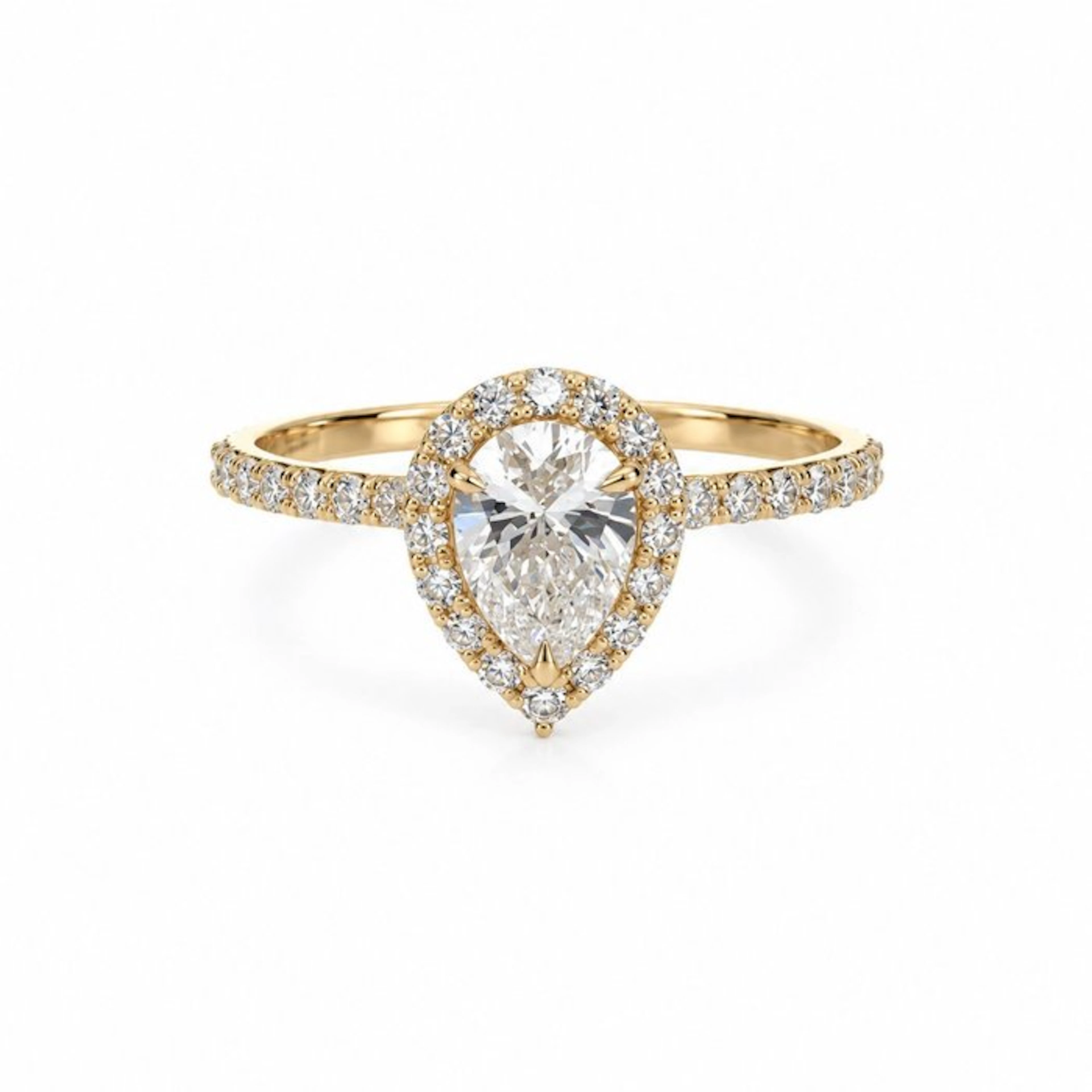 No reserve price - Ring - 14 kt. Yellow gold - 1.06ct. tw. Diamond (Lab-grown)