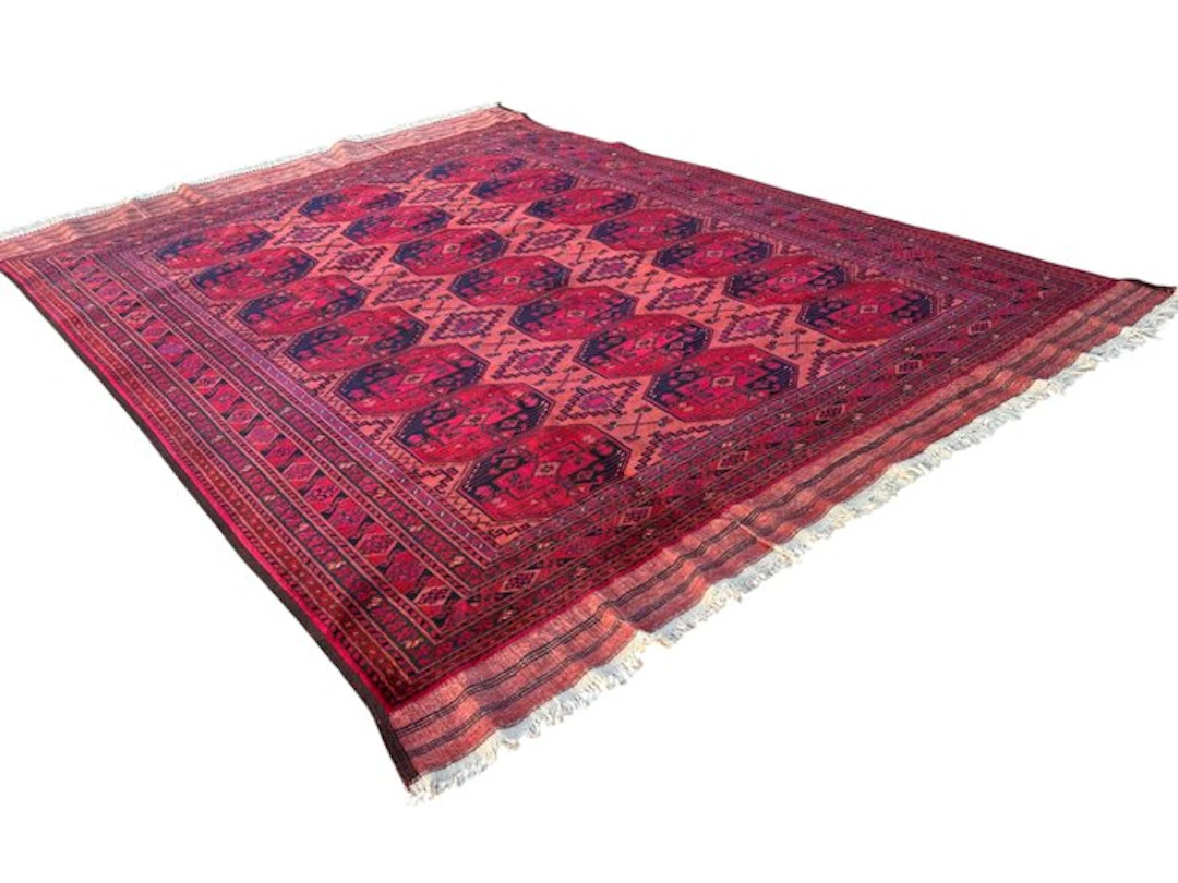 Afghan Ersari – elephant guls – red field - Carpet - 288...