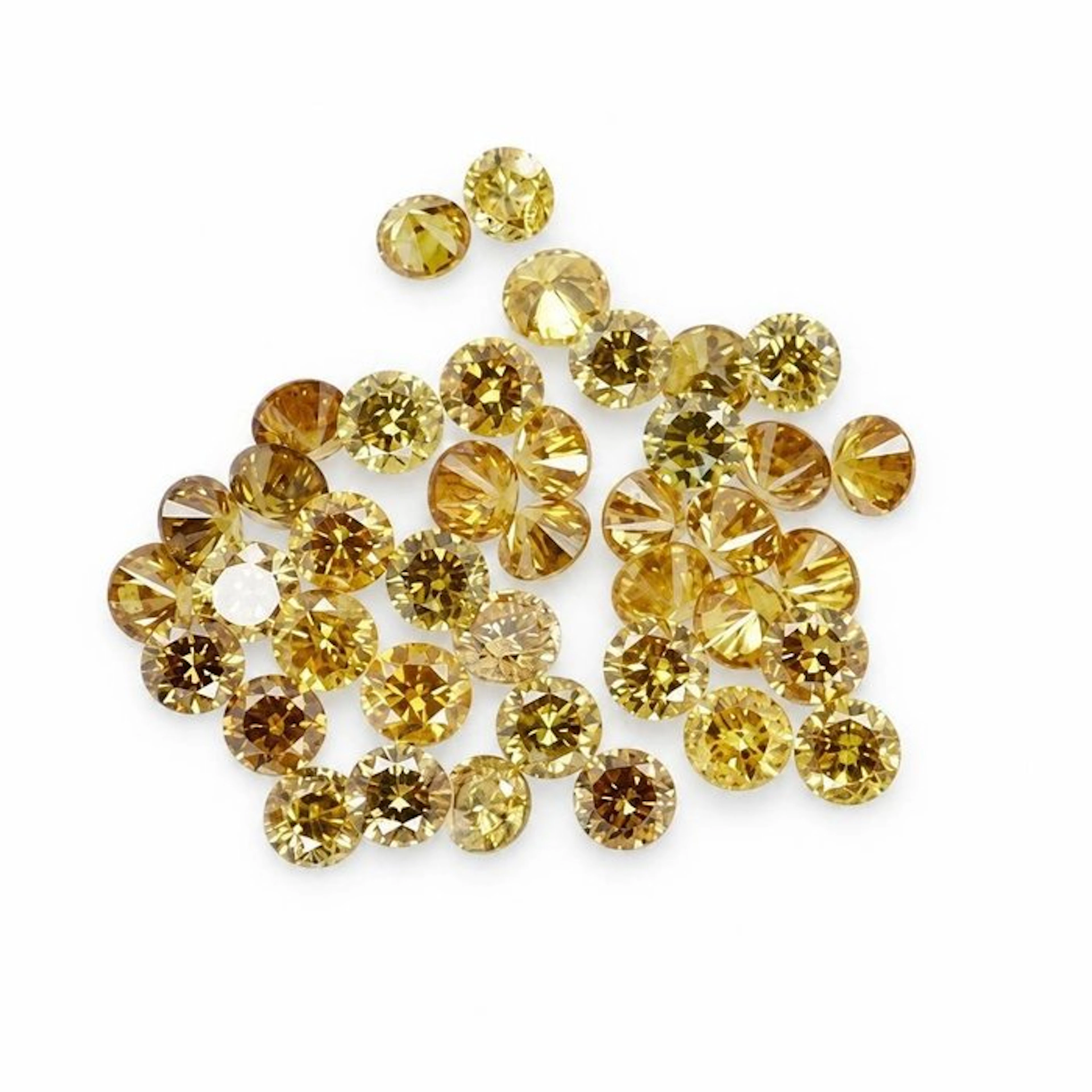 No reserve price - 40 pcs Diamond (Natural coloured) - 0.84 ct - Round - Fancy