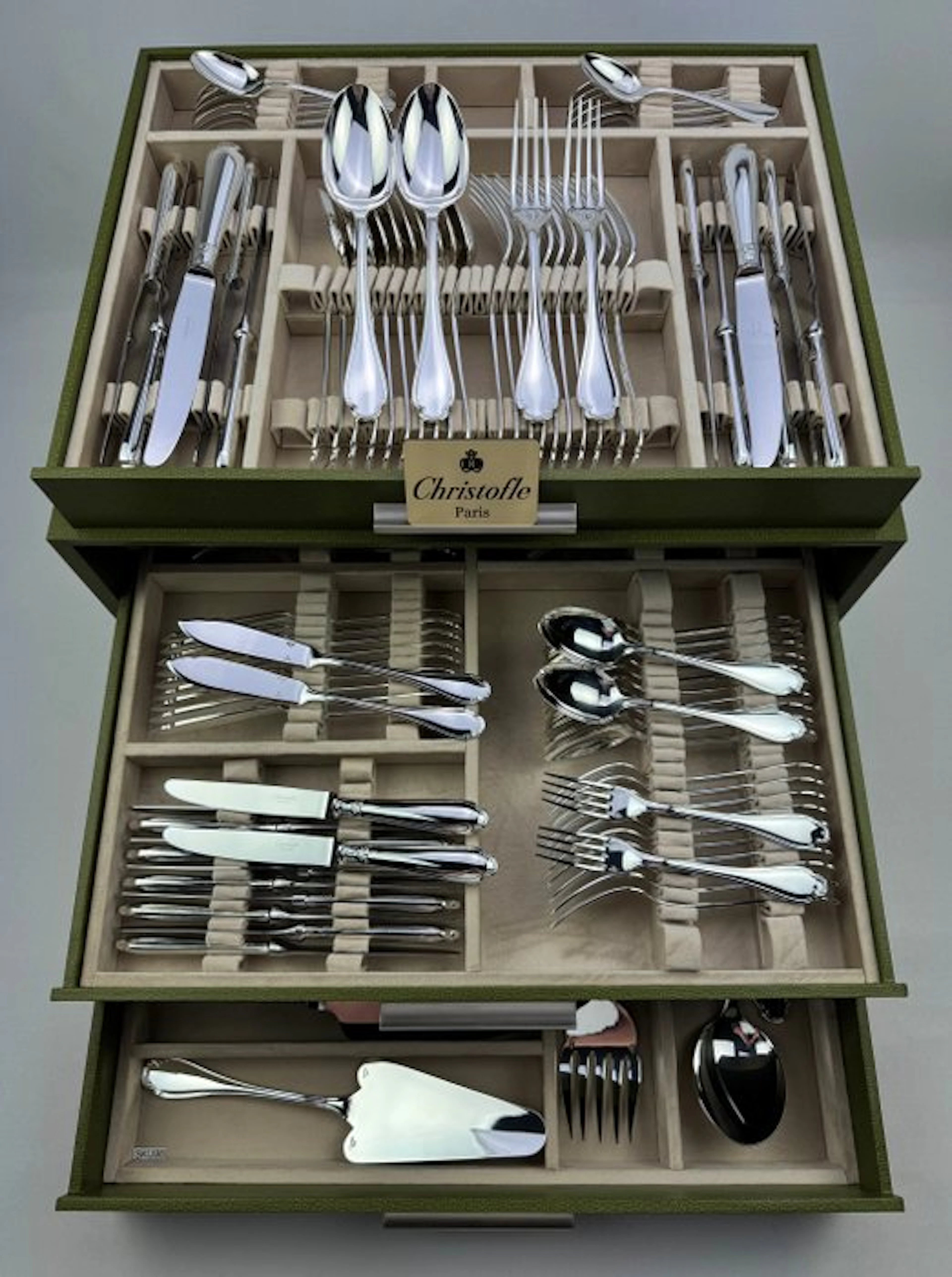 Christofle - Table service for 12 (127) - Pompadour - Silverplated