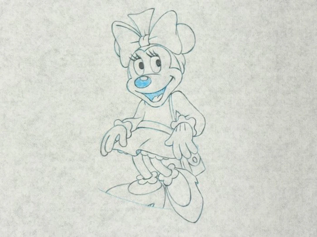 Walt Disney - Original Animation drawing of Minnie Mouse...
