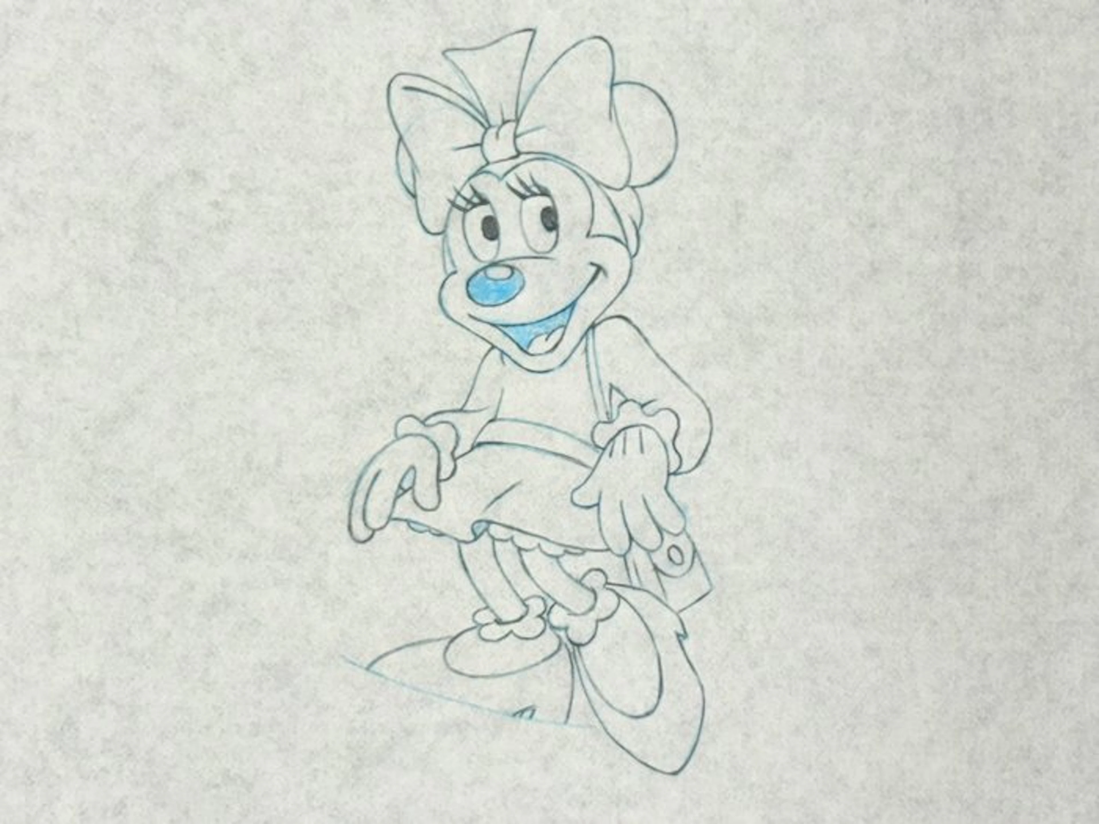 Walt Disney - Original Animation drawing of Minnie Mouse...