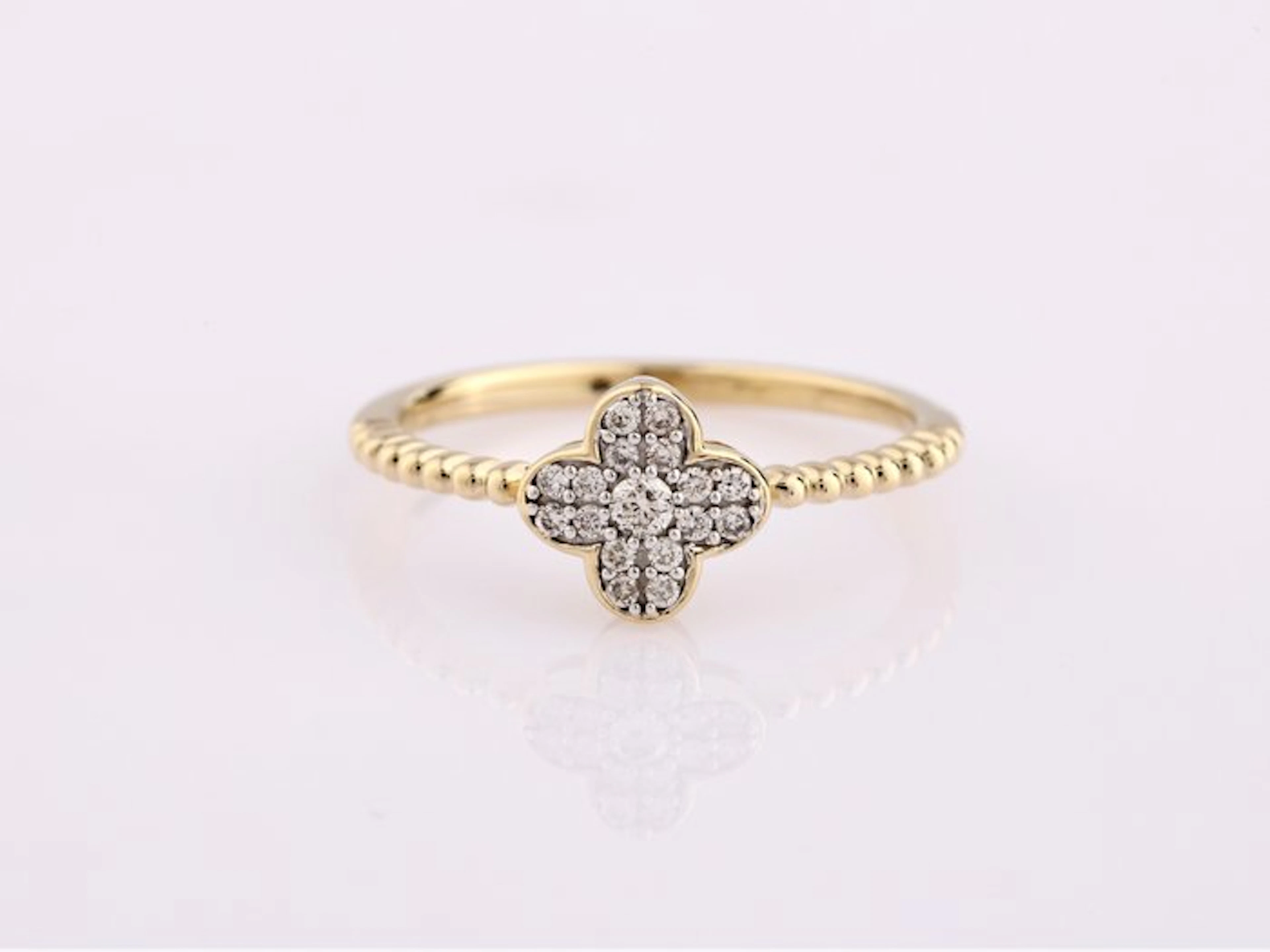 Ring - 14 kt. Yellow gold - 0.13ct. tw. Diamond (Natural)