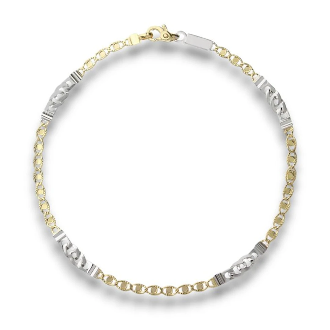 Bracelet - 18 kt. Yellow gold, White gold - Full Chain 3.6 g