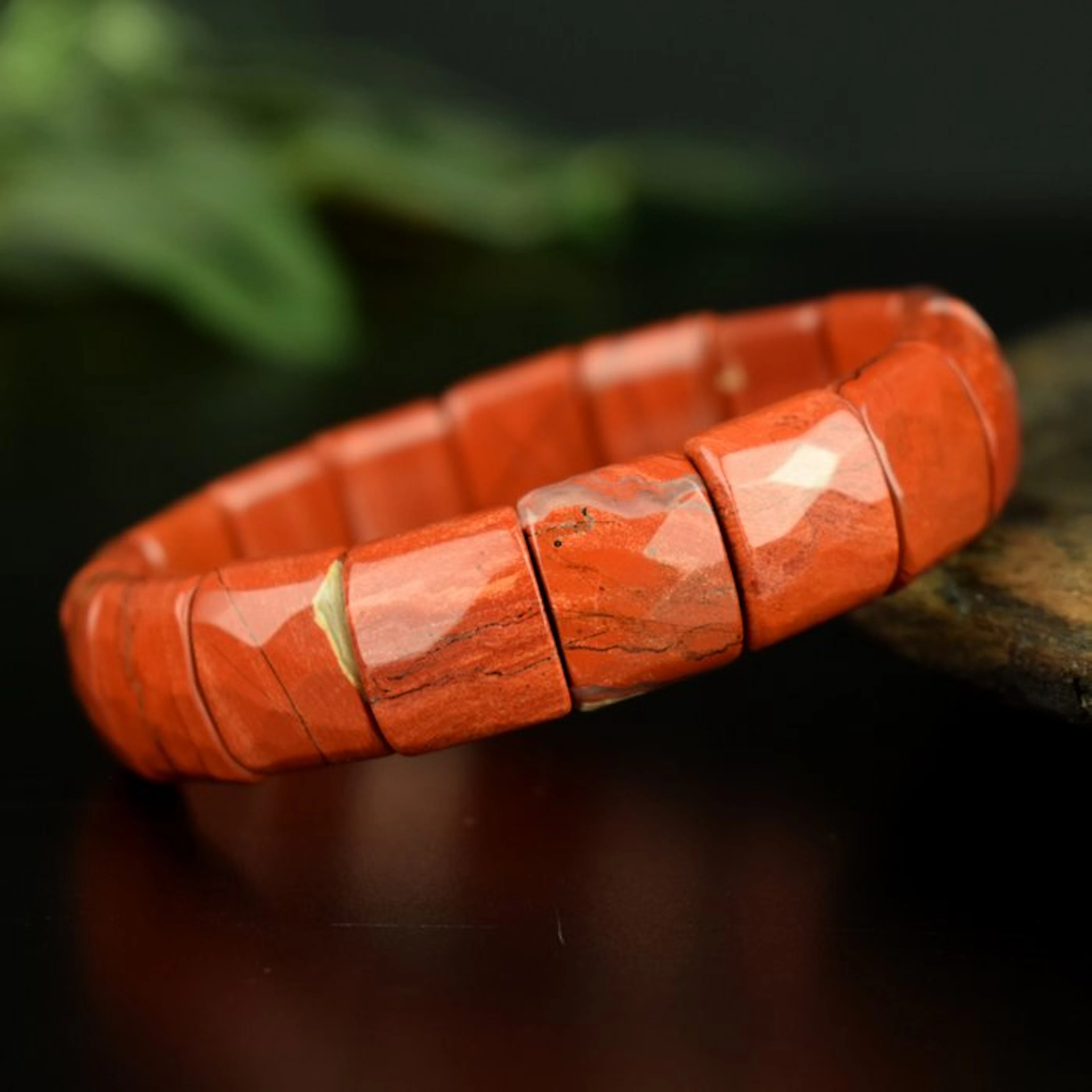 Bracelet in natural brecciated jasper – a stone of...