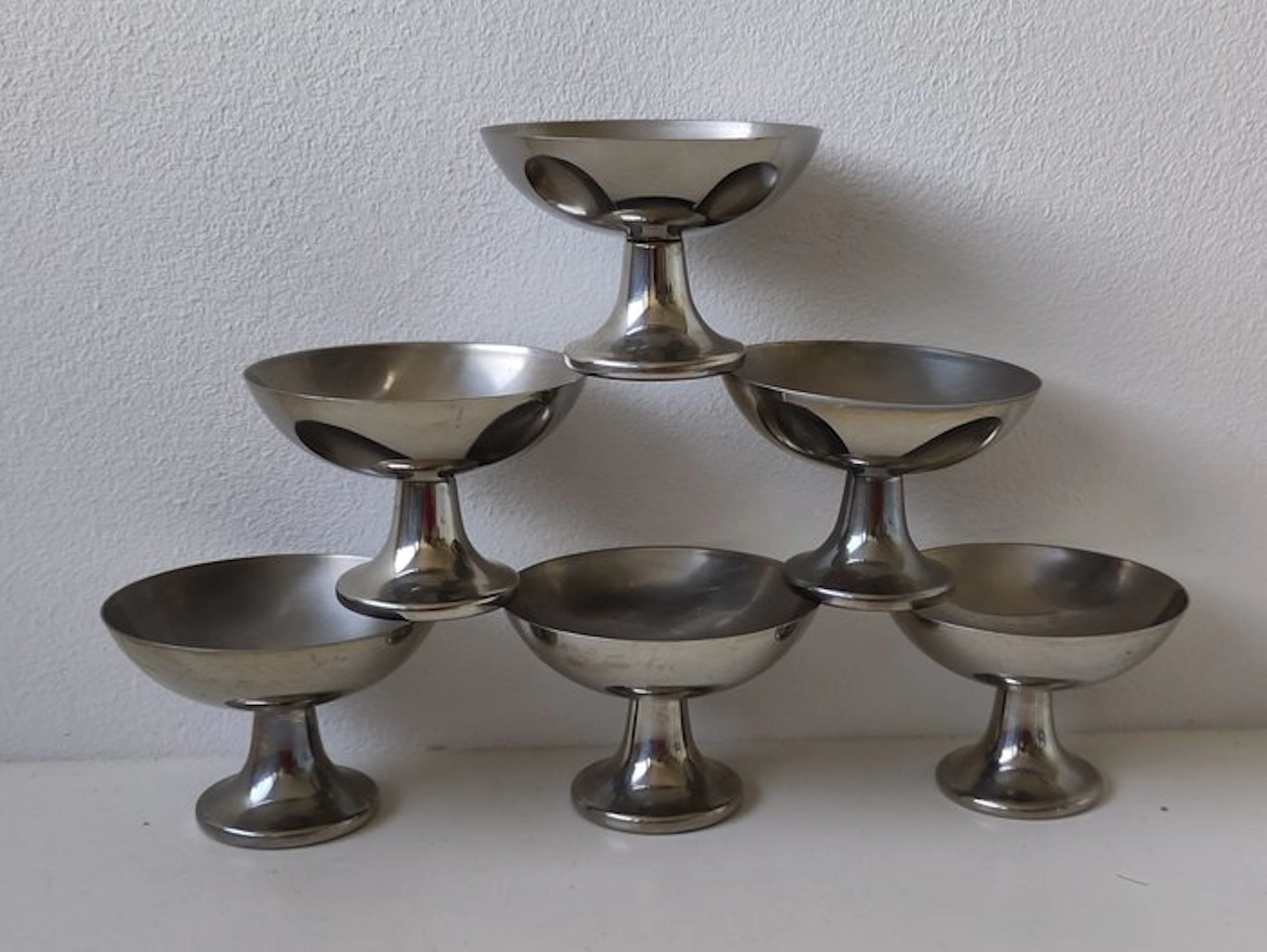 Alessi - Ufficio Tecnico Alessi - Set of bowls (6) - Ice cream coupes - Steel