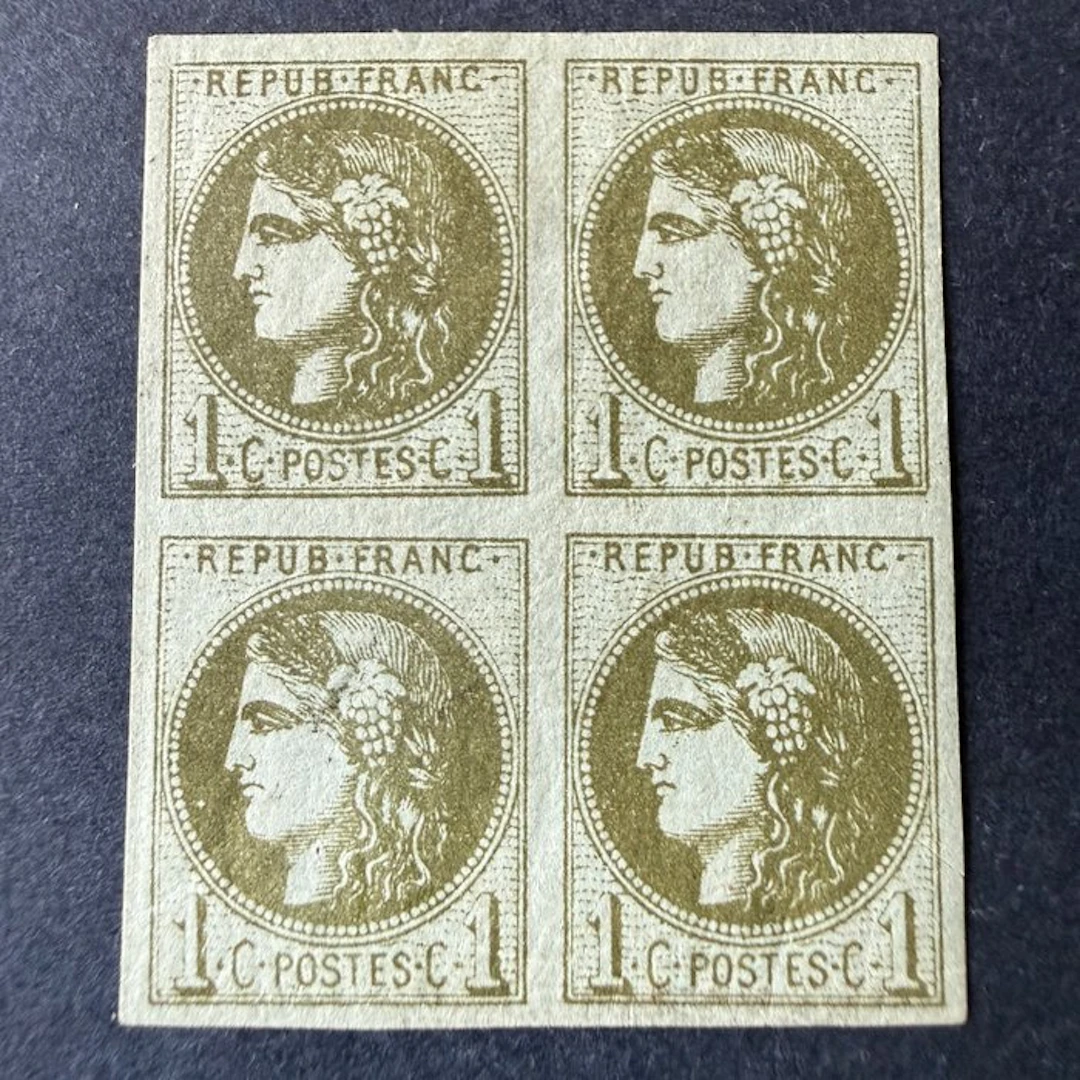 France - Yvert 39Ac 'Bordeaux 41c olive' 2nd state