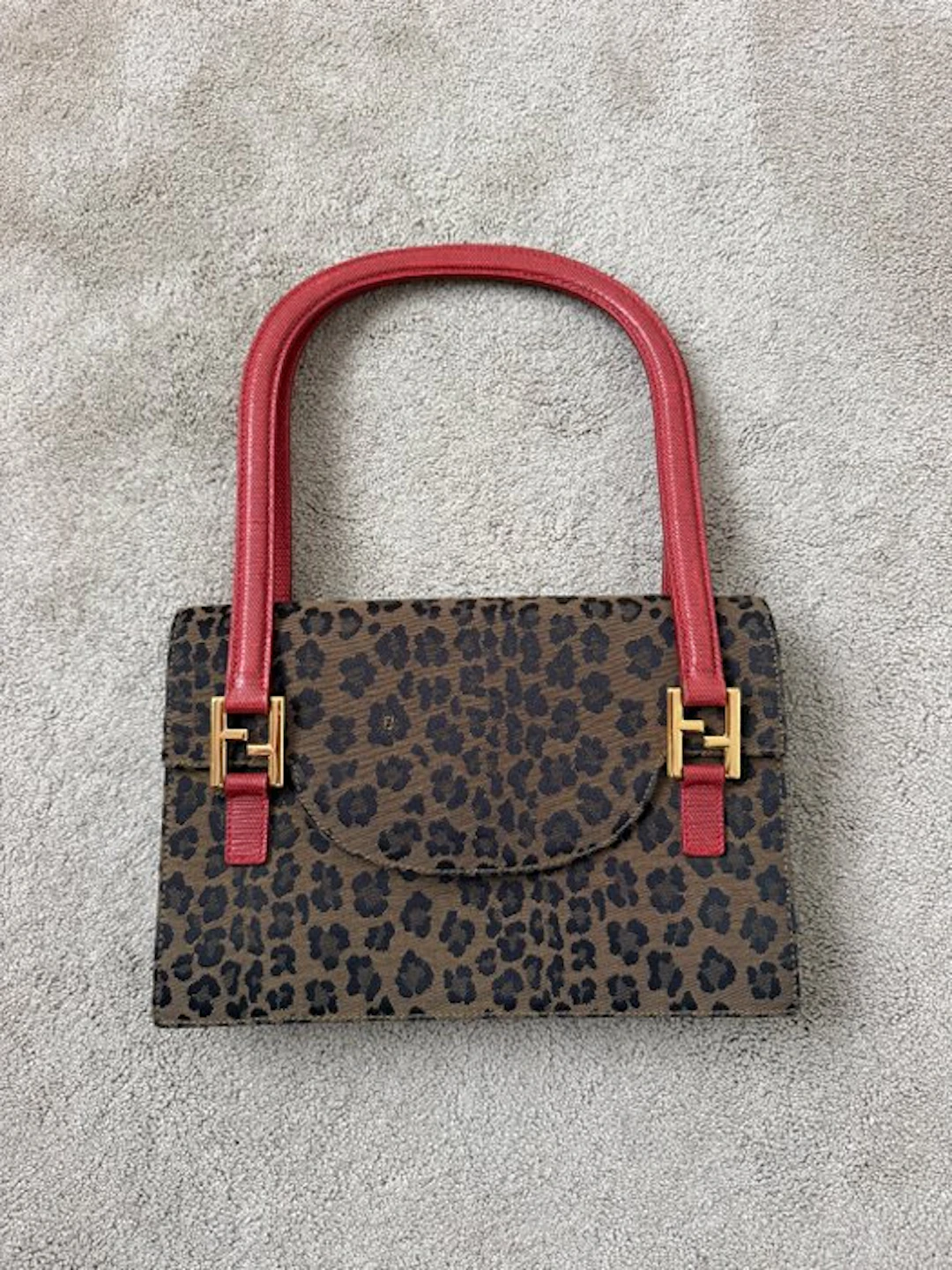 Fendi - Leopard (Maculato) Jacquard Flap Shoulder Bag - Handbag