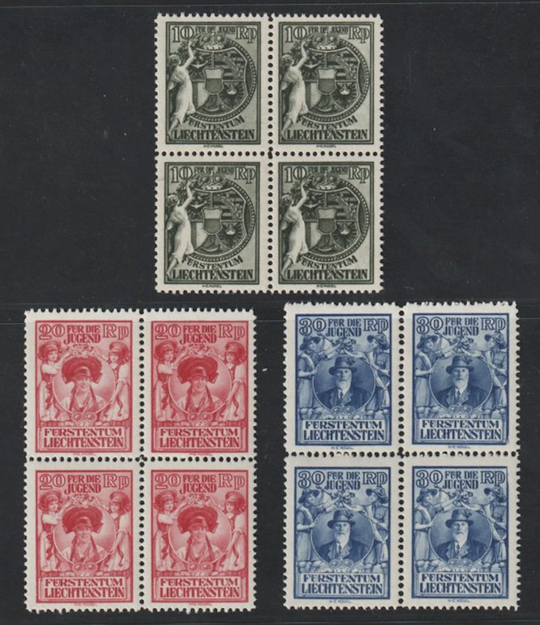 Liechtenstein 1932 - LIECHTENSTEIN 116-18 ** Viererblocksatz