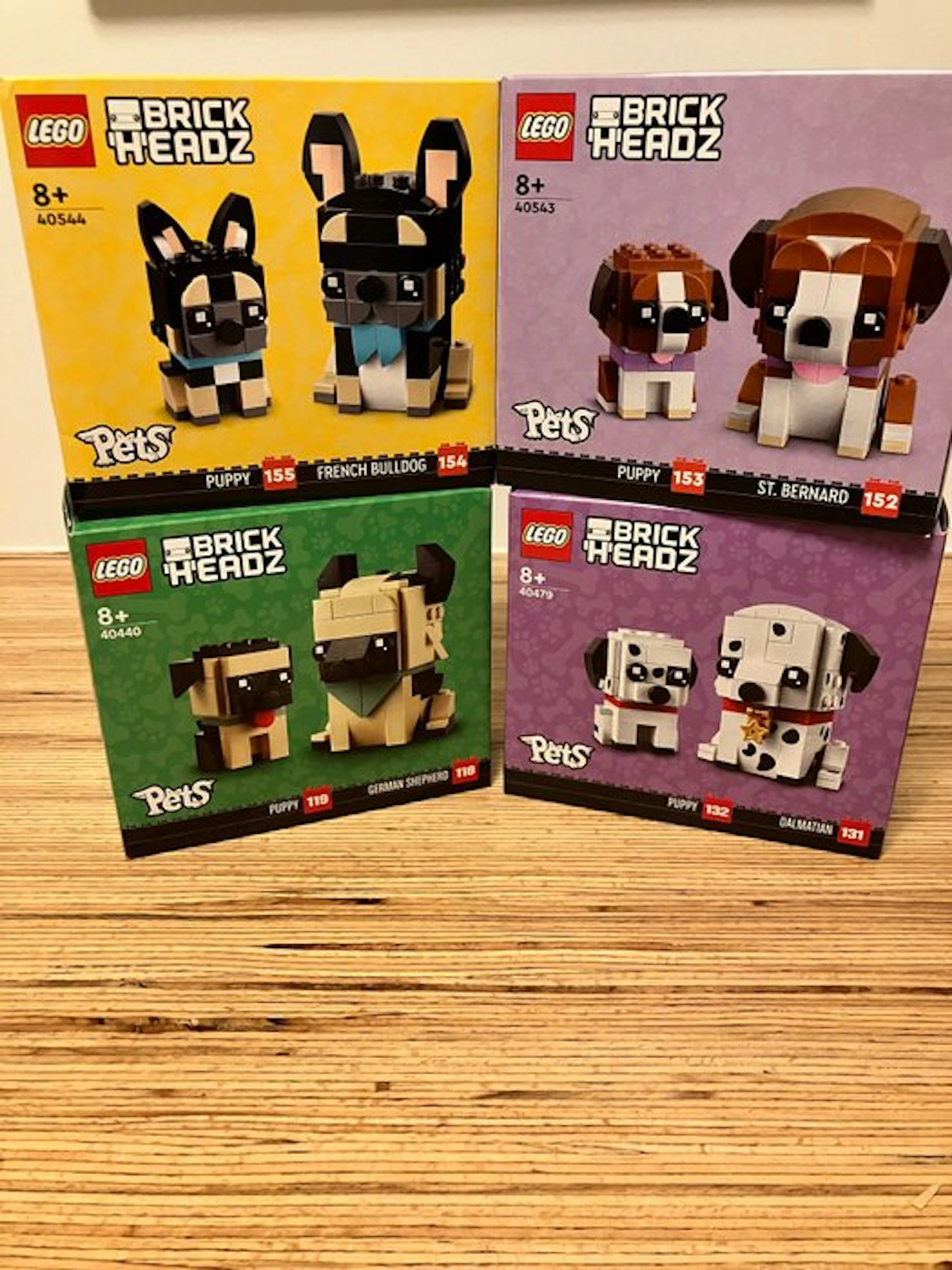 LEGO Set - BrickHeadz - French Bulldog; St. Bernard; German Shepherd; Dalmatian