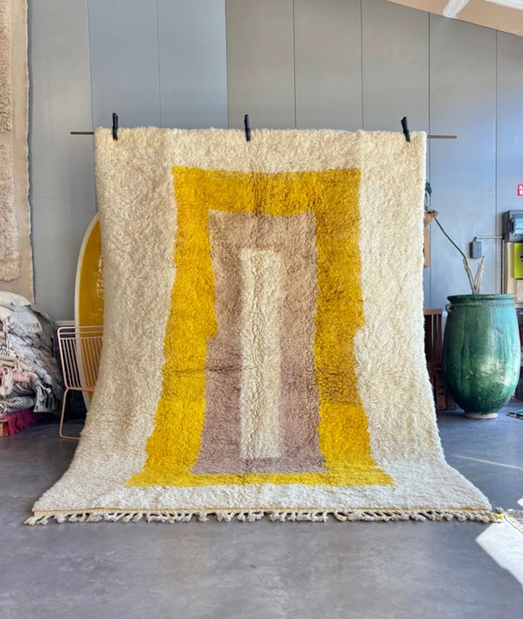 Mrirt – Contemporary Moroccan Geometric Wool Rug - Carpet...