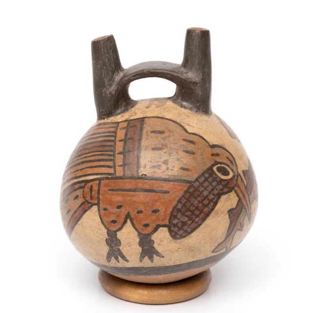 Pre-Columbian. Nazca Ceramic Globular Vessel With Spanish Import License