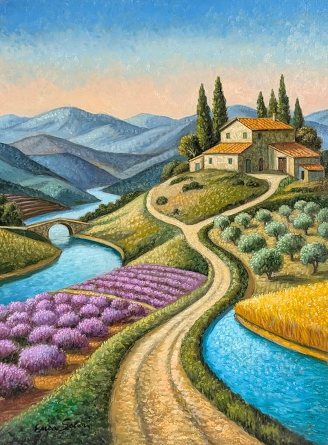Enea Solari (XX-XXI) - Paesaggio collinare