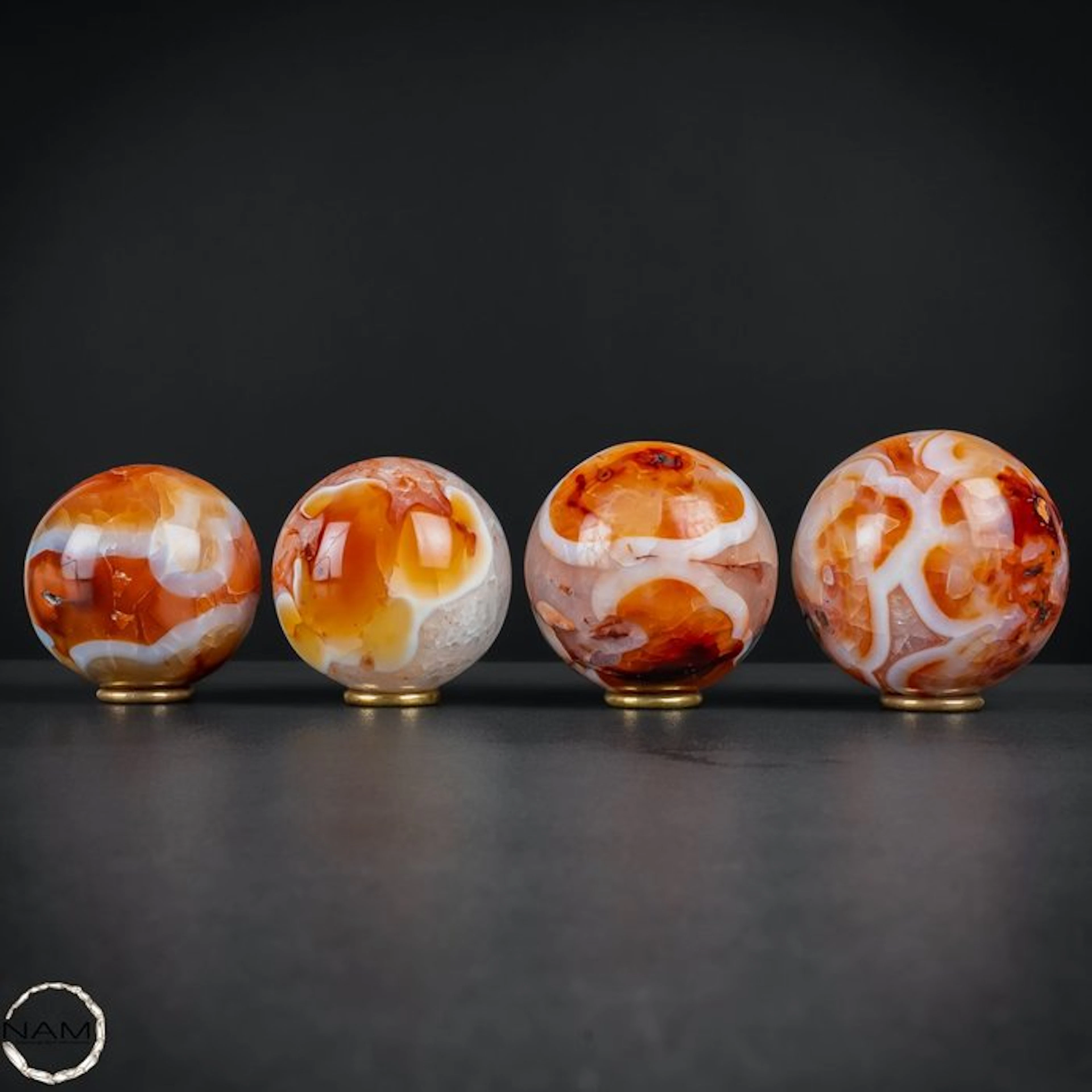 Carnelian Spheres – Radiant Depth of Color and Natural...