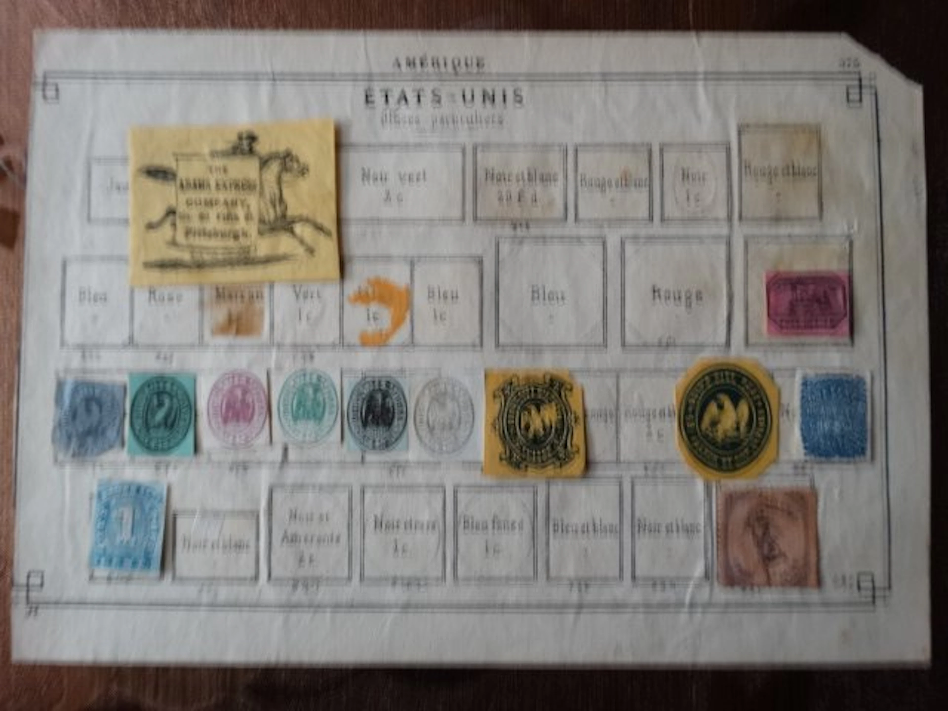 United States 1841/1865 - USA Local Stamps on original...