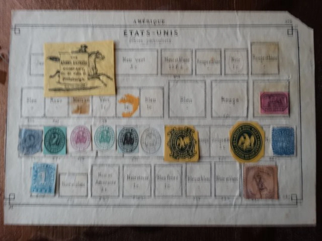 United States 1841/1865 - USA Local Stamps on original...