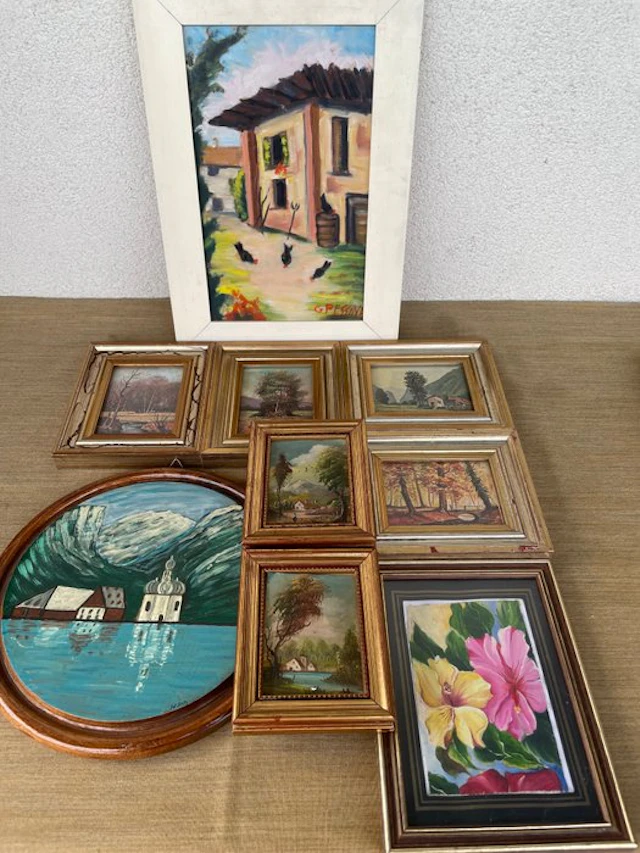 Branded merchandise collection - 14 assorted small paintings