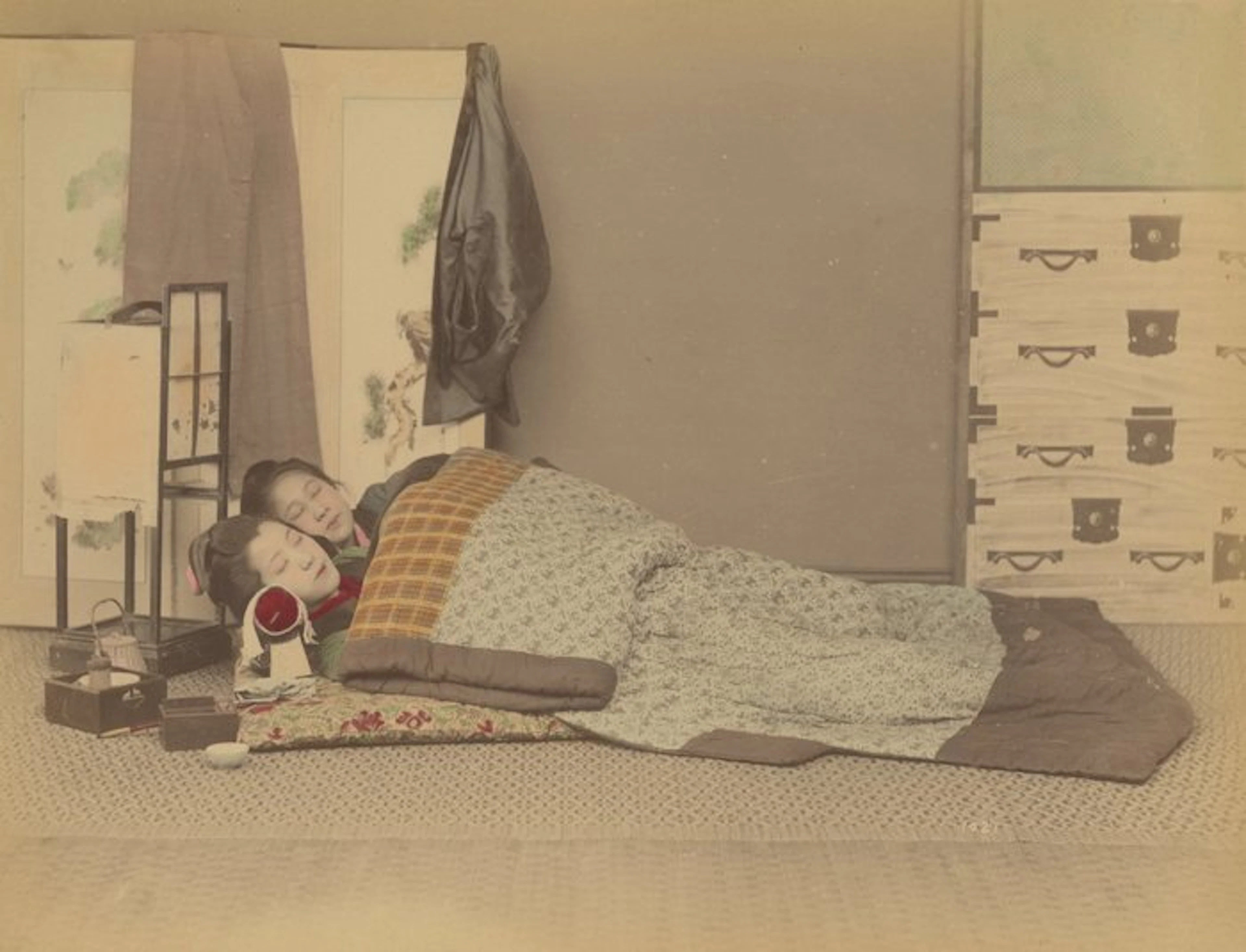 Enami, Farsari, Suzuki, Yokohama School (XIX) - In bed