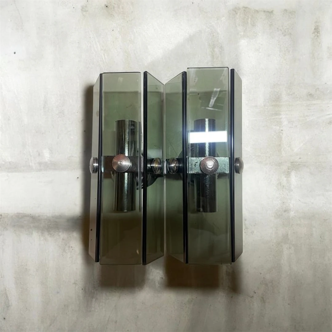 Veca - Wall lamp (2) - Steel, Glass