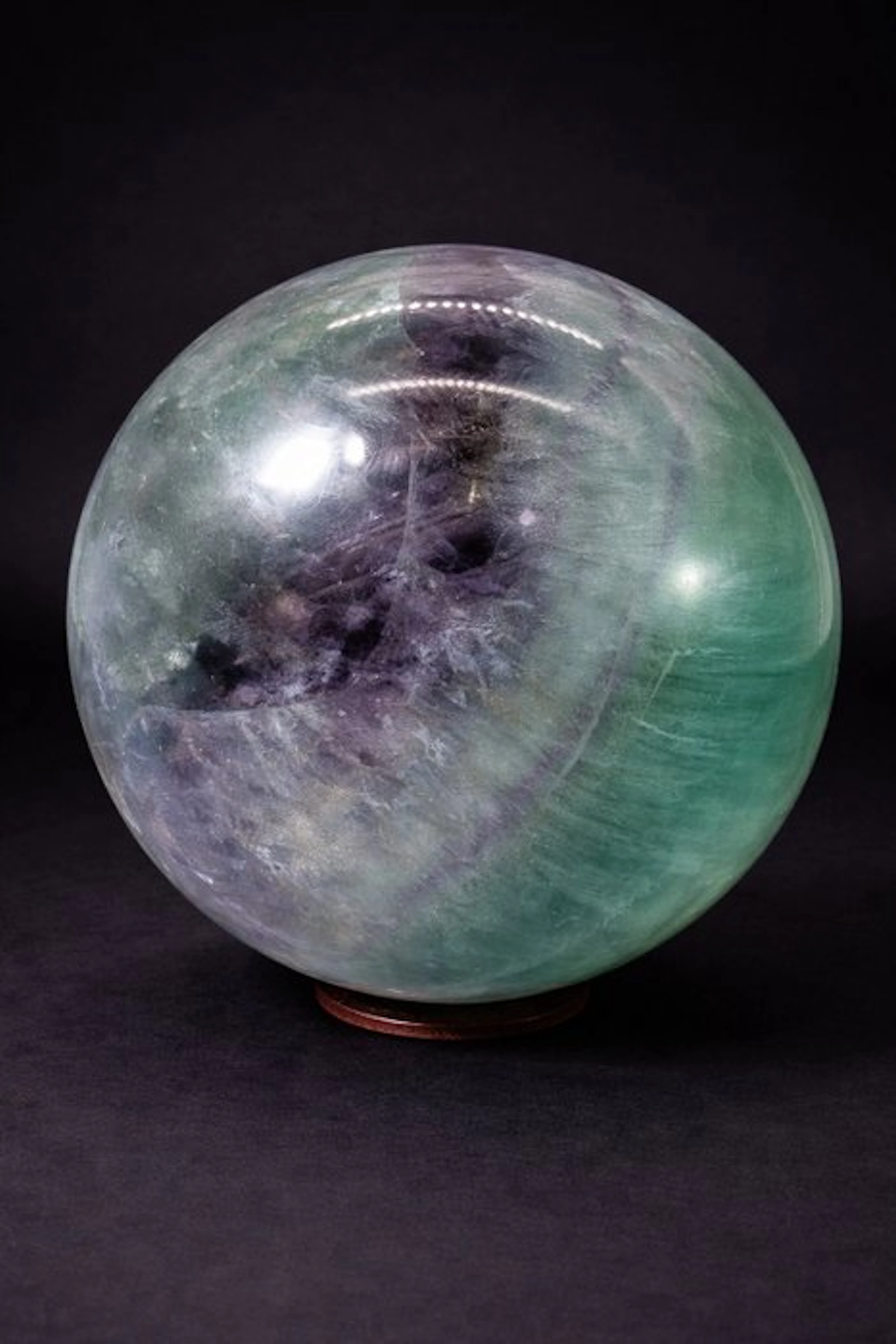 Impressive Bi-Color Fluorite Sphere with Vivid Green and...