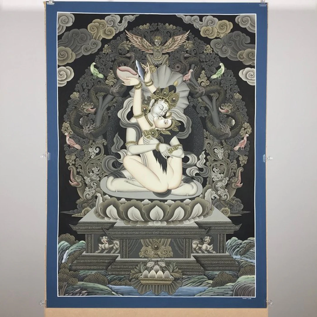 82.5X59.5 cm - Fine Large Newari Painting - Masterpiece Thangka