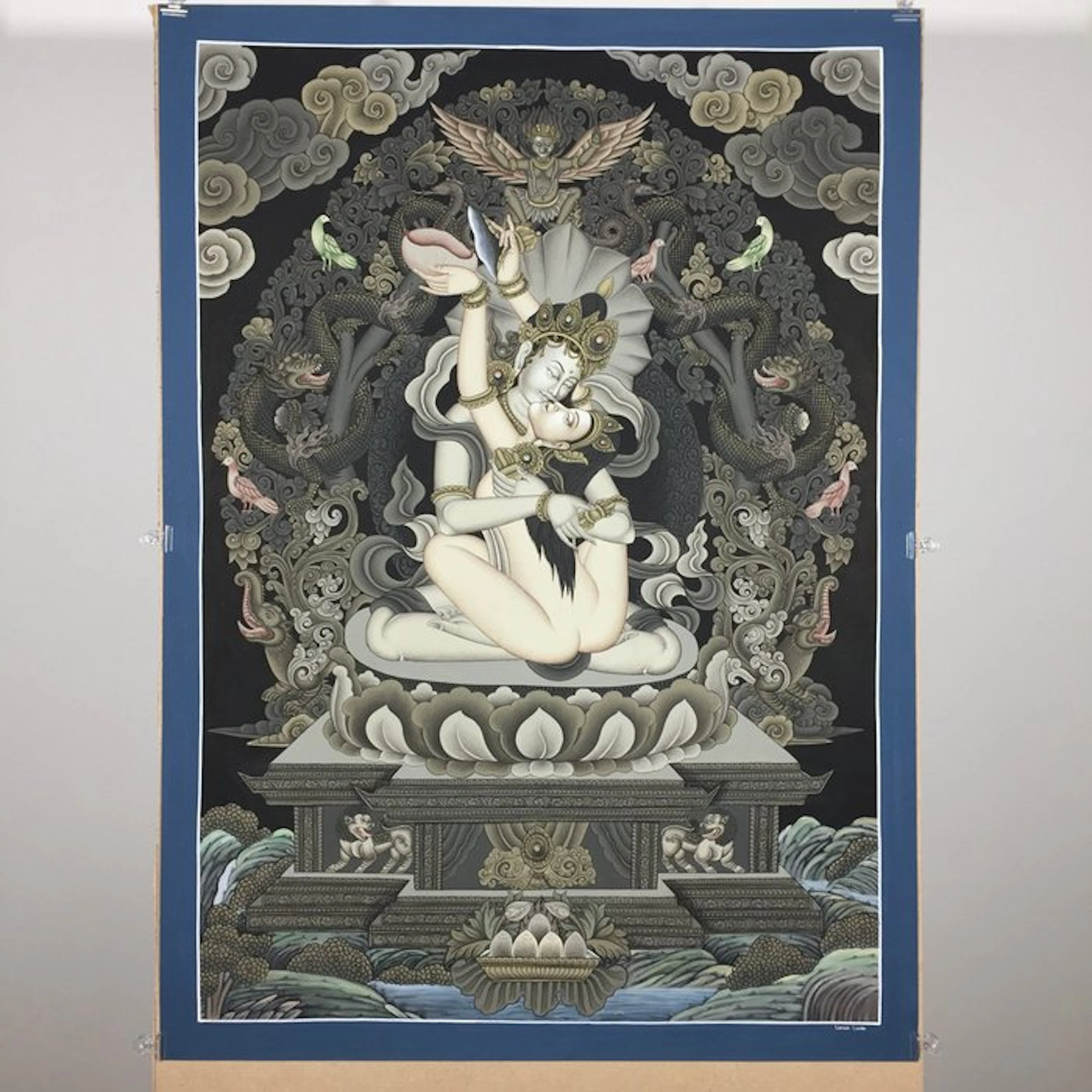 82.5X59.5 cm - Fine Large Newari Painting - Masterpiece Thangka