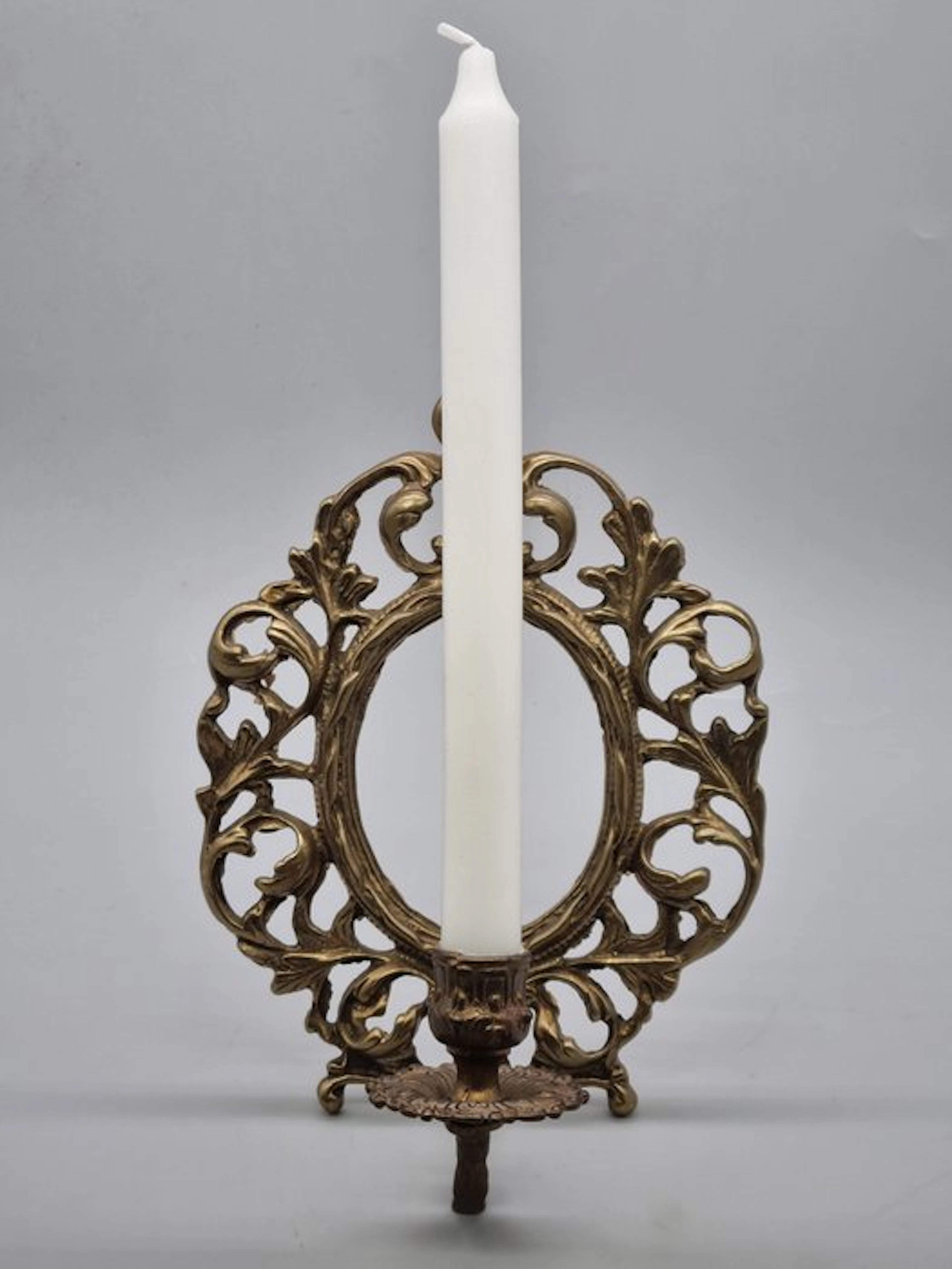 Prunkvoller Messing-Wandkerzenhalter im Barock-Stil - Candleholder - Brass