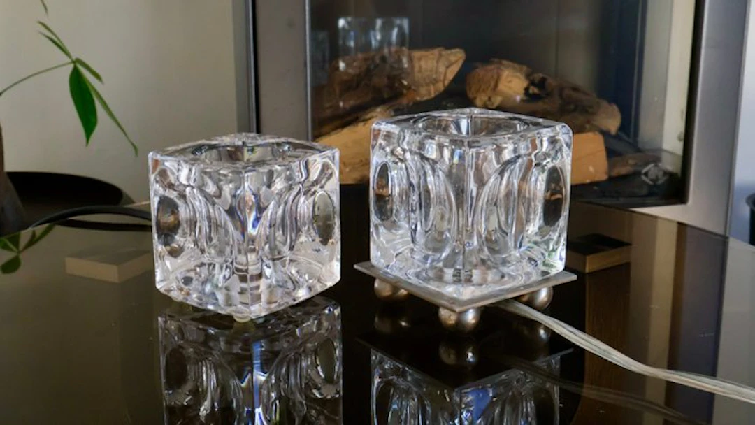 Hala, Van de Heg - Table lamp (2) - Ice-cube - Glass