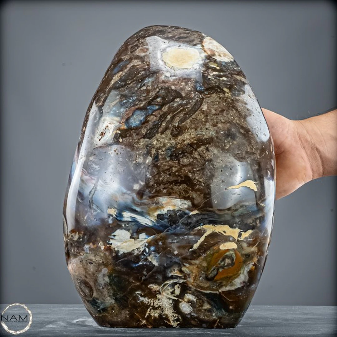 Ocean Jasper freeform with black opal – Exclusive natural...